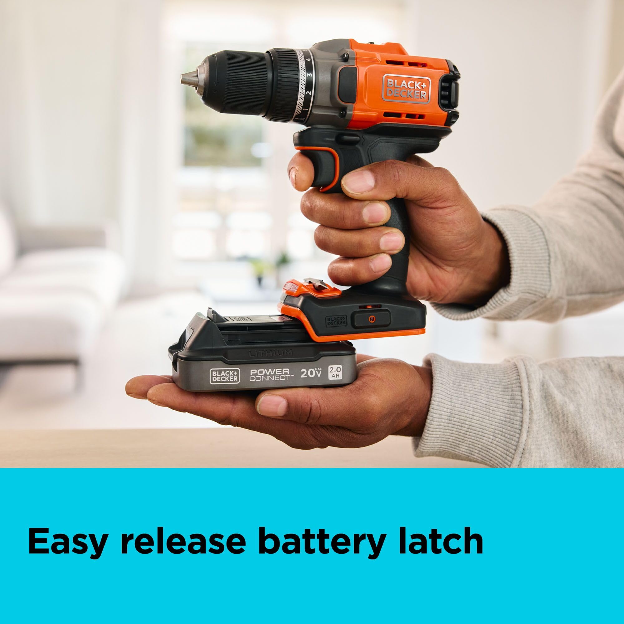 BLACK+DECKER 20V MAX POWERCONNECT 2.0 Ah Battery with State of Charge Indicator Light (LBD2020S)