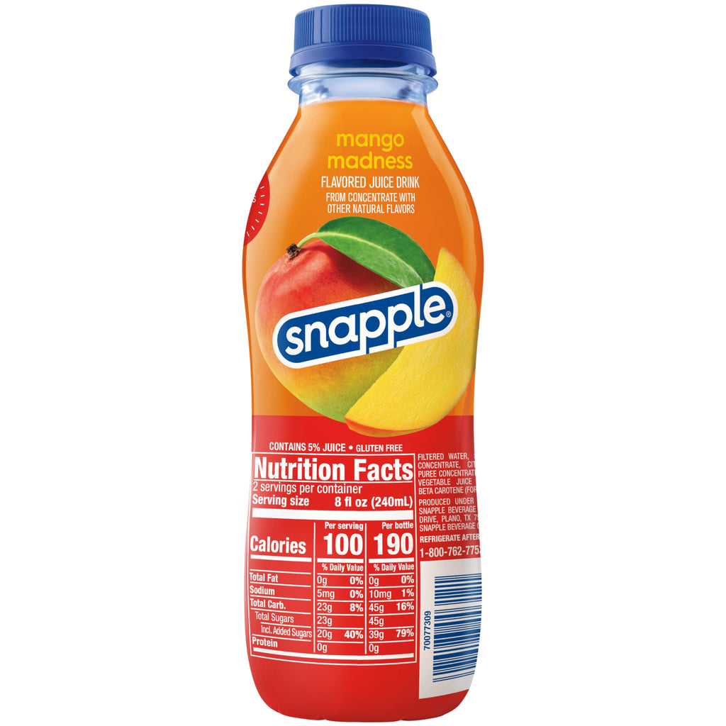 Snapple Apple Juice Drink, 16 fl oz recycled plastic bottle, 6 pack