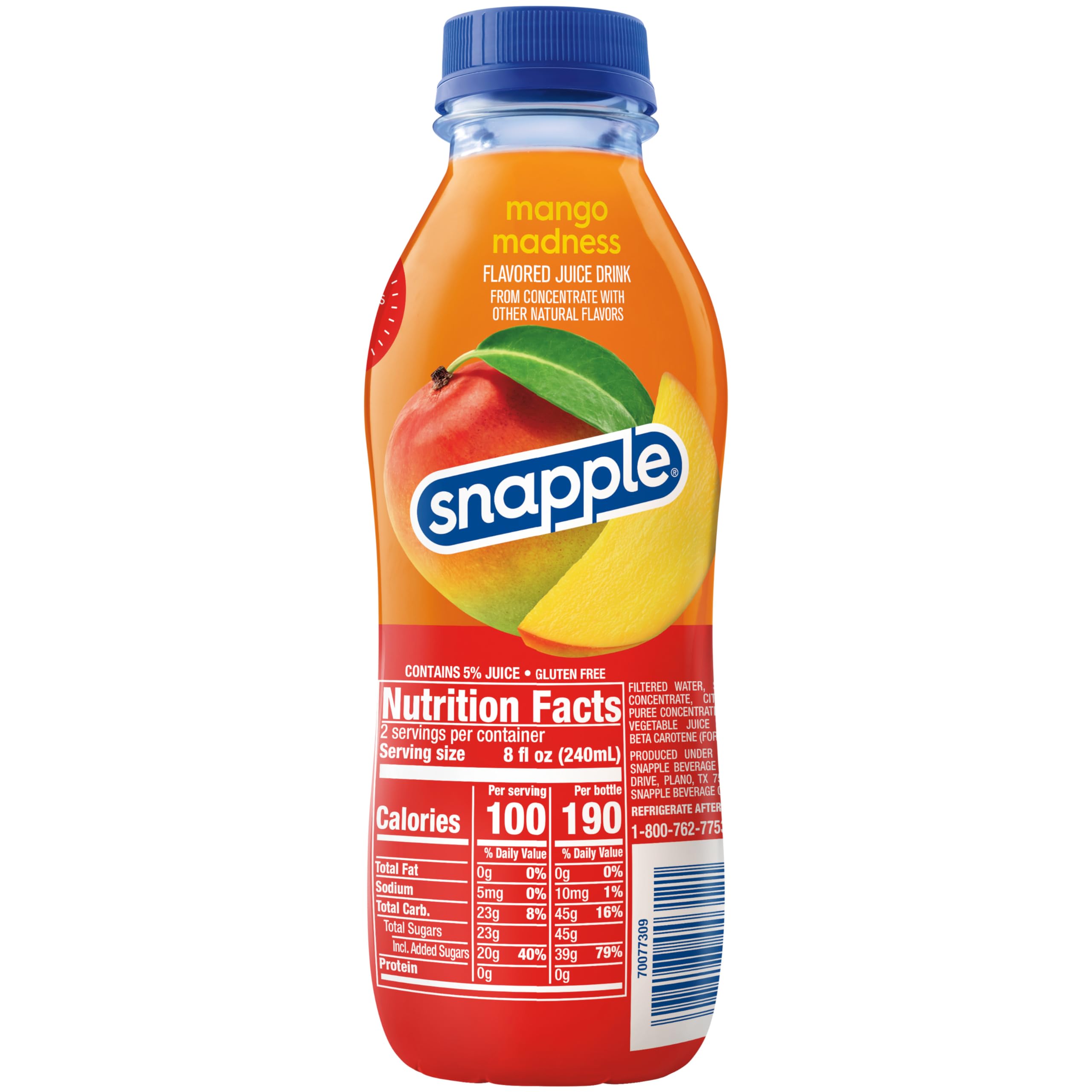 Snapple Apple Juice Drink, 16 fl oz recycled plastic bottle, 6 pack