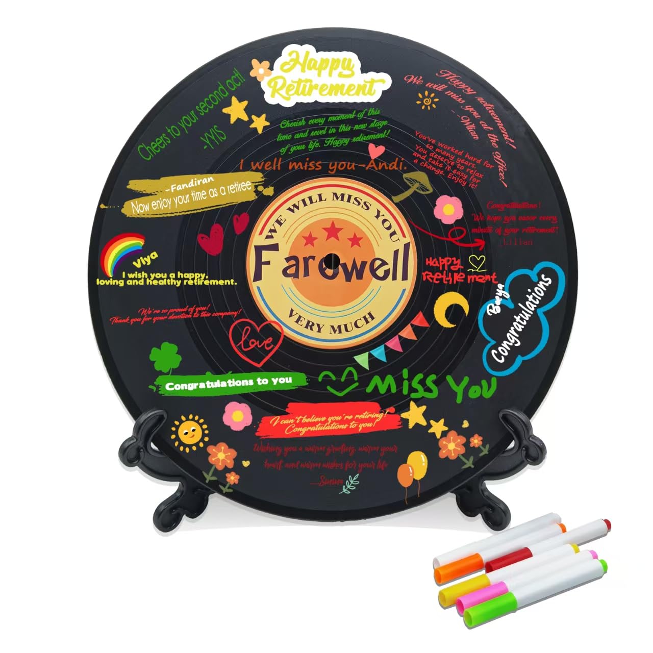Vinyl Record Sweet 16 Birthday Decorations 11.6"X11.6", 16th birthday decorations Party Favor Sign Poster, 16th Birthday Guest Book Alternative, Great Sweet 16 Gifts for Girls or Boys (16 Years Old)