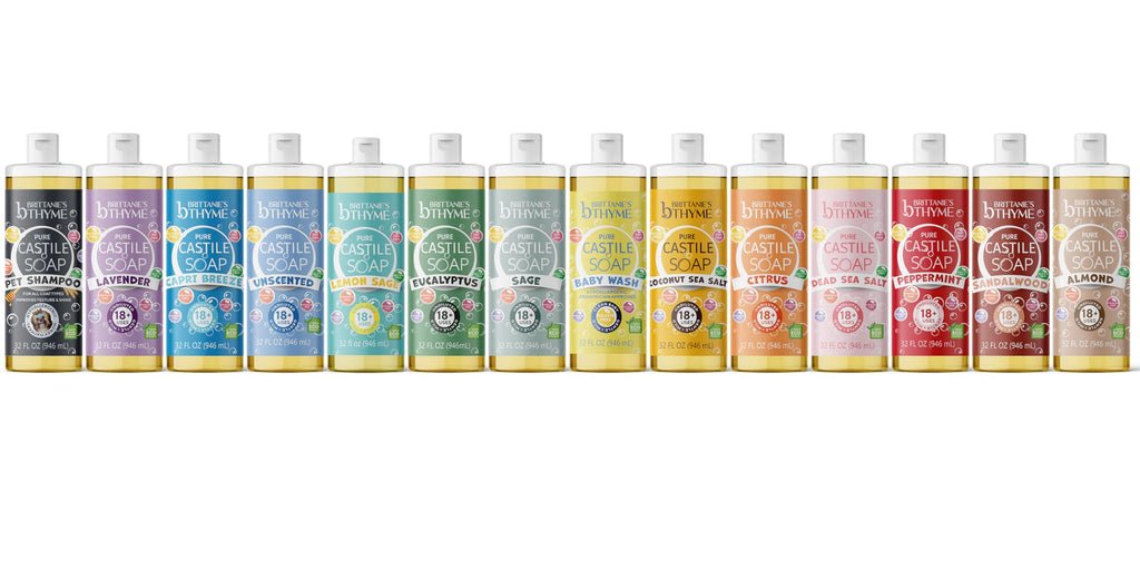 Brittanie’s Pure Castile Liquid Soap Refill, Bergamot Lime, 12 Ounce | Dish Soap, Hair & Body, Home, Gentle and Pure, Made with Natural Luxurious Oils, Vegan & Gluten Free Non-GMO