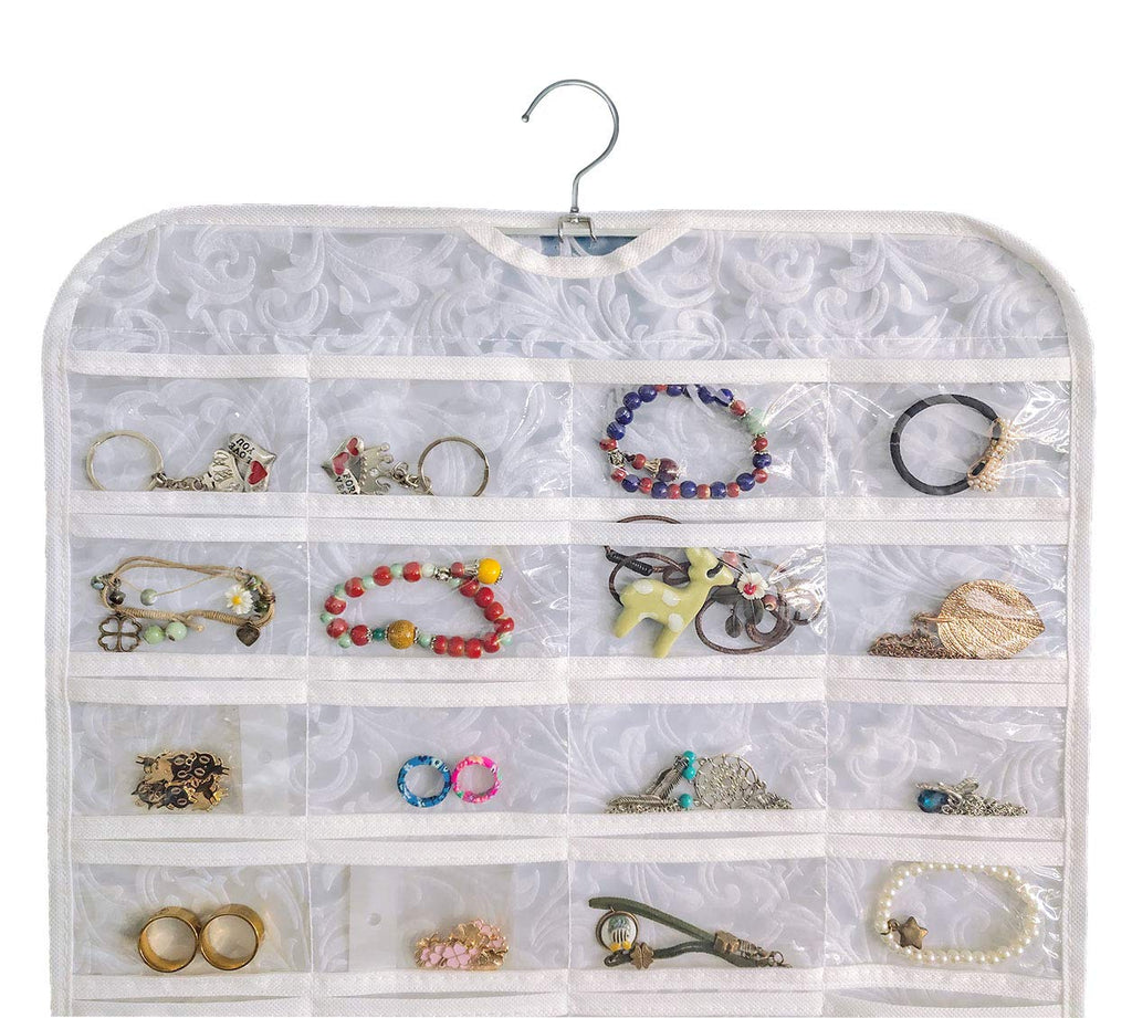 BB Brotrade Hanging Jewelry Organizer,Accessories Organizer,80 Pocket Organizer for Holding Jewelries（Beige）