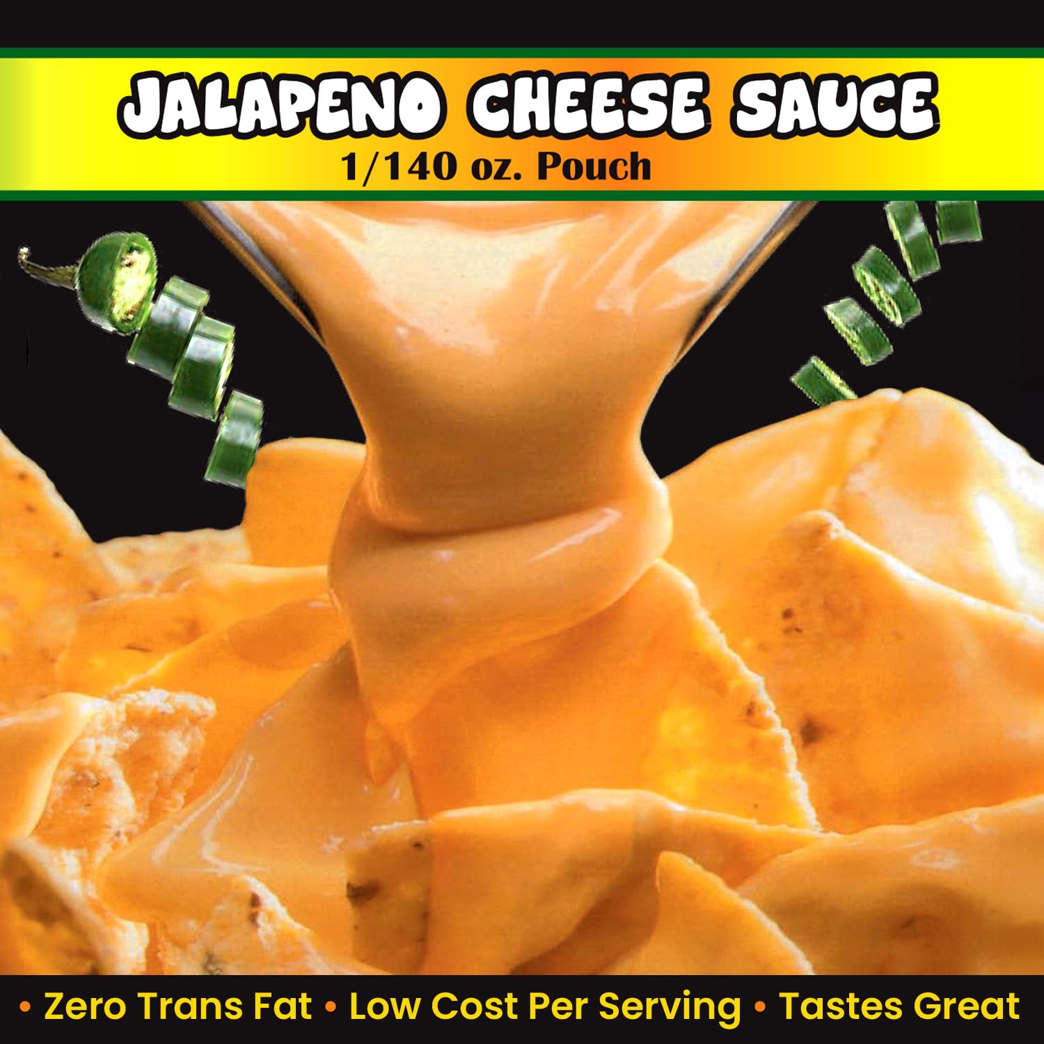 El Nacho Grande Style Bagged Mild Jalapeno Cheese for Gold Medal 5300 & 5301 Dispensers (1-140 oz), Zero Trans Fat! (1 - Pack)