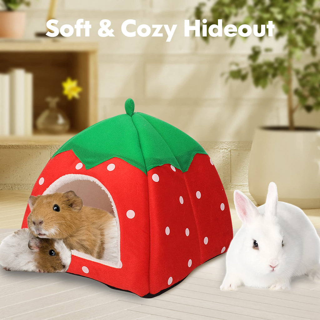 Guinea Pig Hideout Bed Dwarf Rabbit House Cave Accessories Cozy Hide-Out for Little Bunny Hedgehog Ferret Chinchilla&Other Small Animals