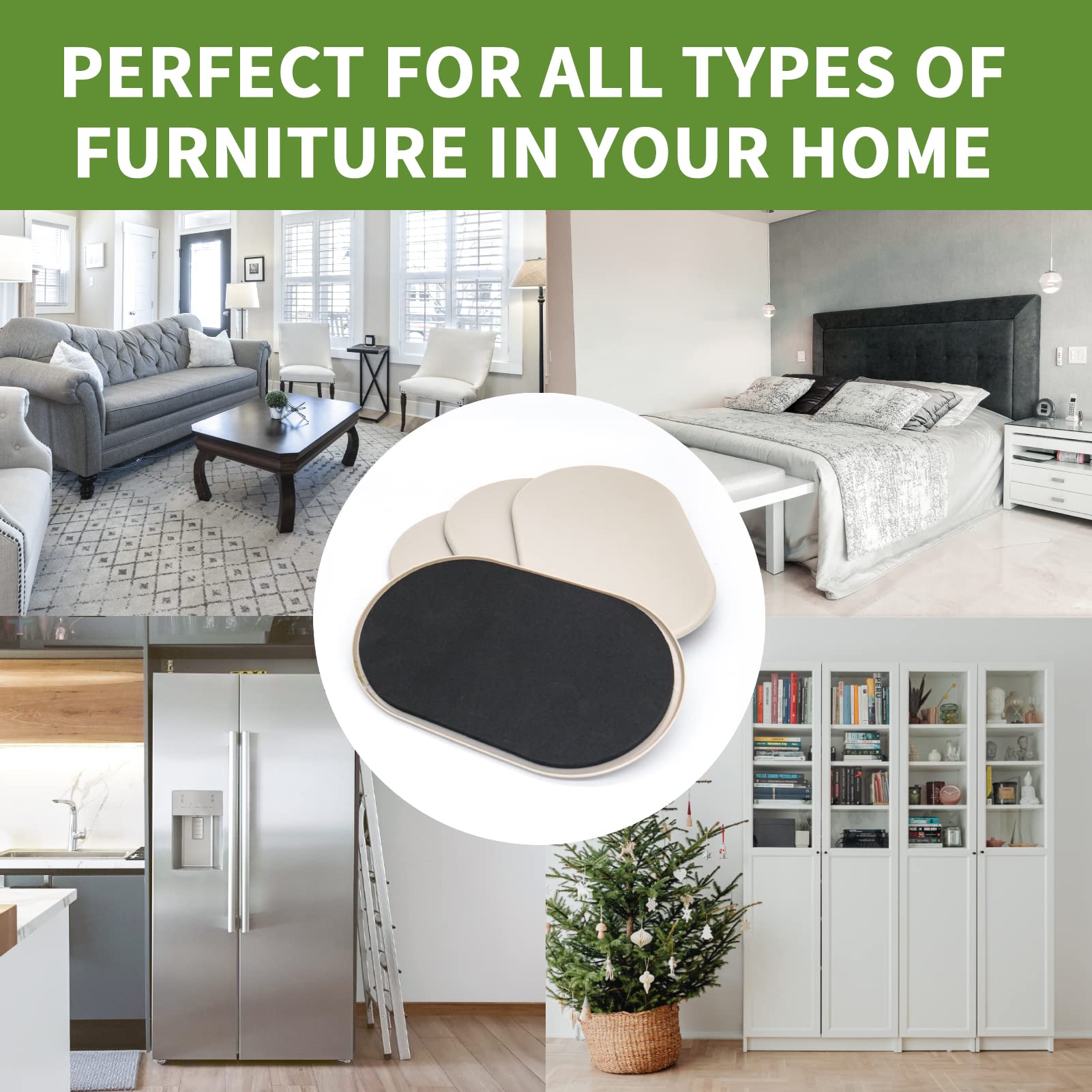 Furniture Sliders for Carpet 4 PCS - 9 1/2 inch Furniture Moving Slider Chair Legs Floors Protectors– Move Your Furniture Easy & Safely (for Carpet)