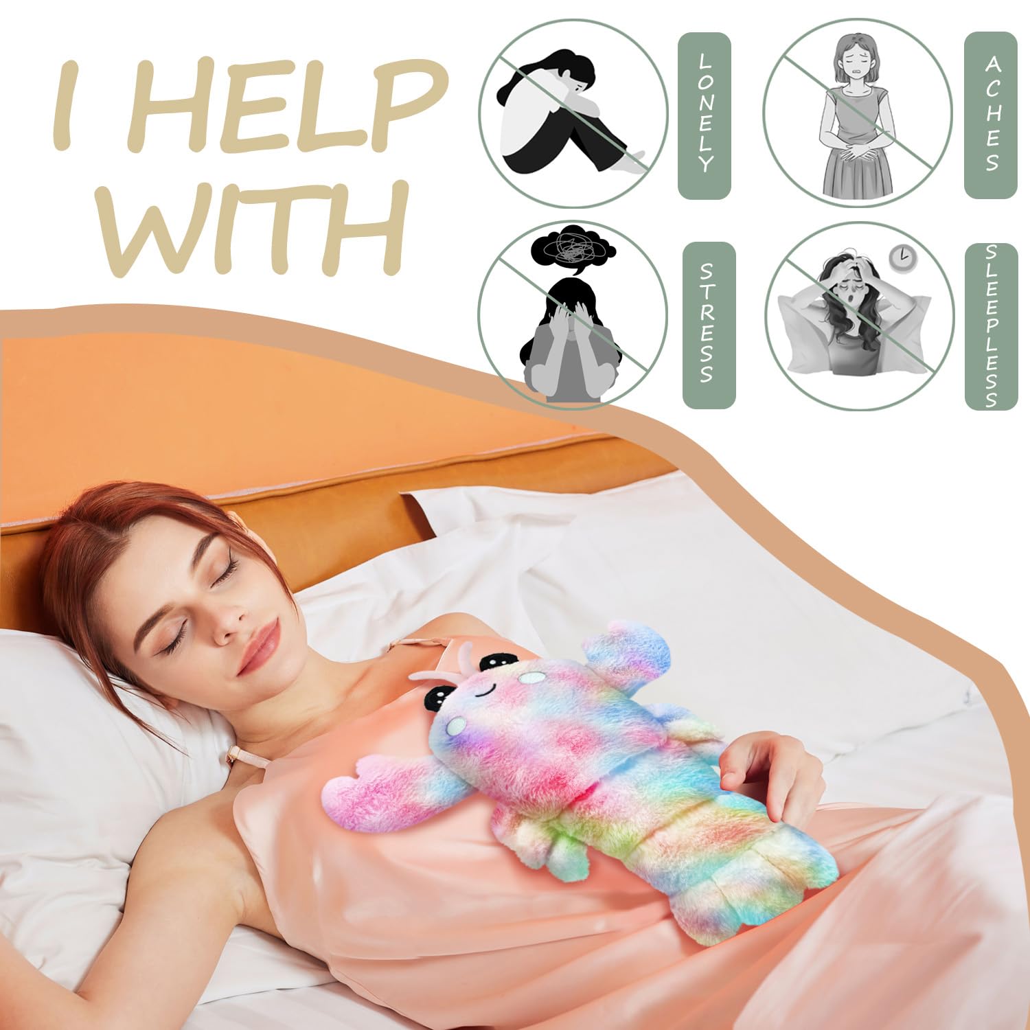 Microwavable Heating Pad for Cramps, Cuddly Warming Pillow, Cute Lobster Plush with Heating Pad (Mullticolor)