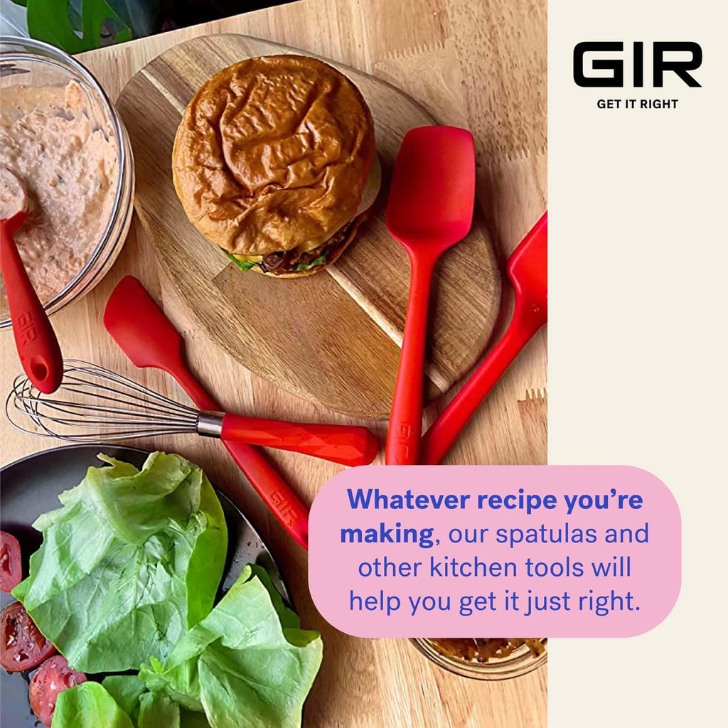GIR: Get It Right Premium Silicone Spatula - Non-Stick Heat Resistant Kitchen Spatula - Perfect for Baking, Cooking, Scraping, and Mixing - Mini - 8 IN, Black