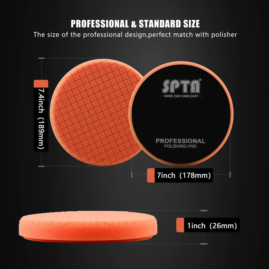 Blue T60 Moderate-Cut Foam Polishing Pads, SPTA 1Pc 3.5 Inch Face for 3 Inch 80mm Backing Plate Compound Buffing Sponge Pads for Car Buffer Polisher Compounding, Polishing and Waxing -FPTSS3G