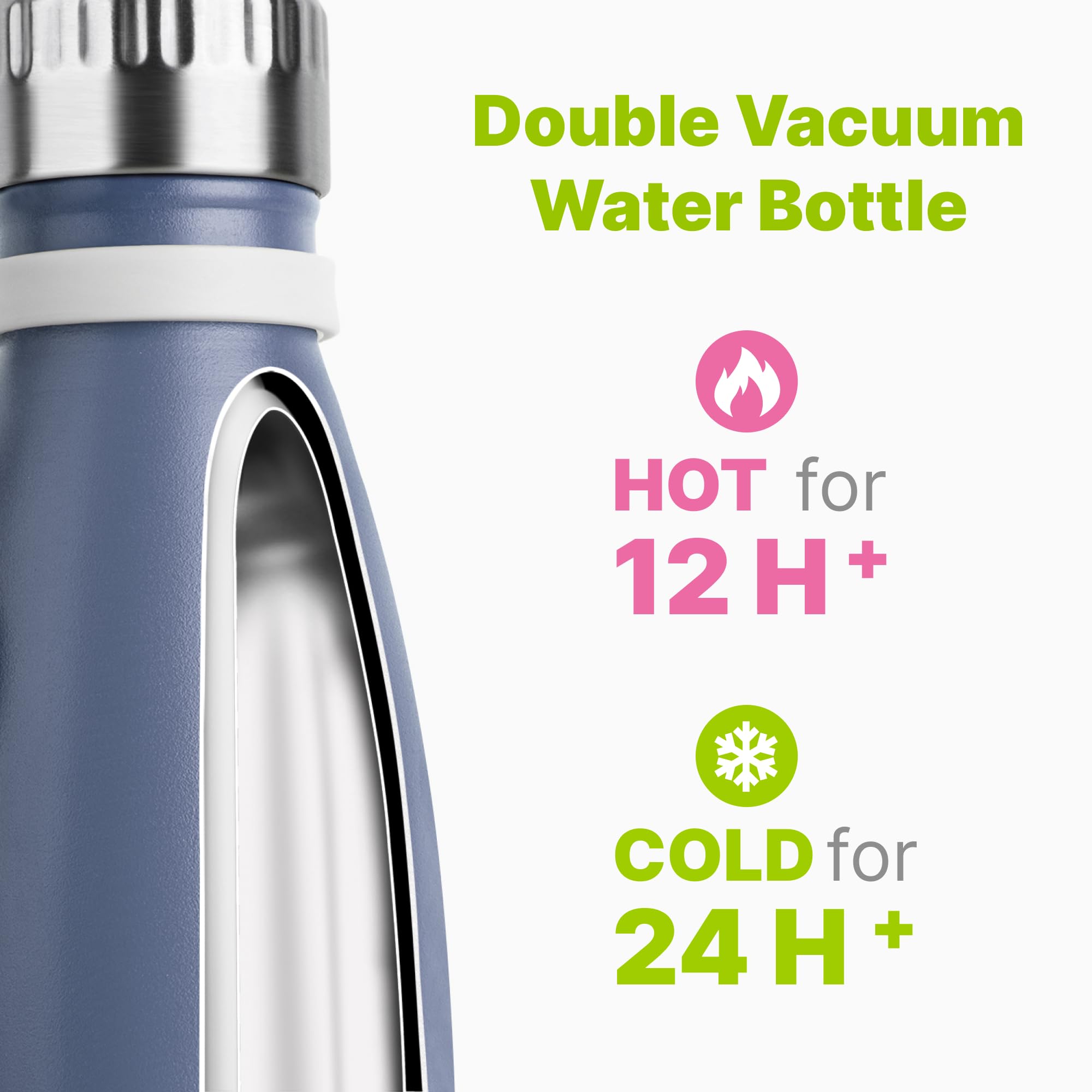 9 oz Water Bottle for Kids-Small Stainless Steel Water Bottle for School Vacuum Insulated Metal Leak Proof Cola Shape Water Flask for Boys Girls(Baby Blue)