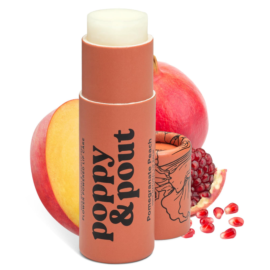 Poppy & Pout Blood Orange Mint Jumbo Lip Balm | All Natural Lip Balms & Moisturizers | Hydrates with Beeswax, Vitamin E, Organic Coconut Oil | Cruelty-Free | Lip Balm in Recyclable Cardboard Tube