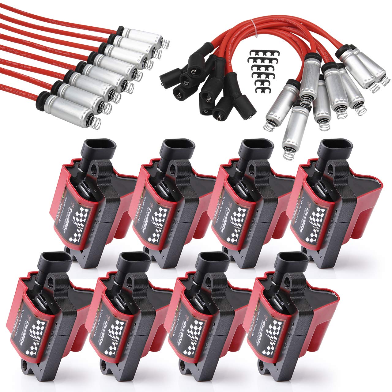 BANG4BUCK 8Pcs UF271 D581 Ignition Coil Pack Compatible With Cadillac Chevy GMC Sierra Suburban Escalade Avalanche Silverado 4.8L 5.3L 6.0L 8.1L (SQUARE)