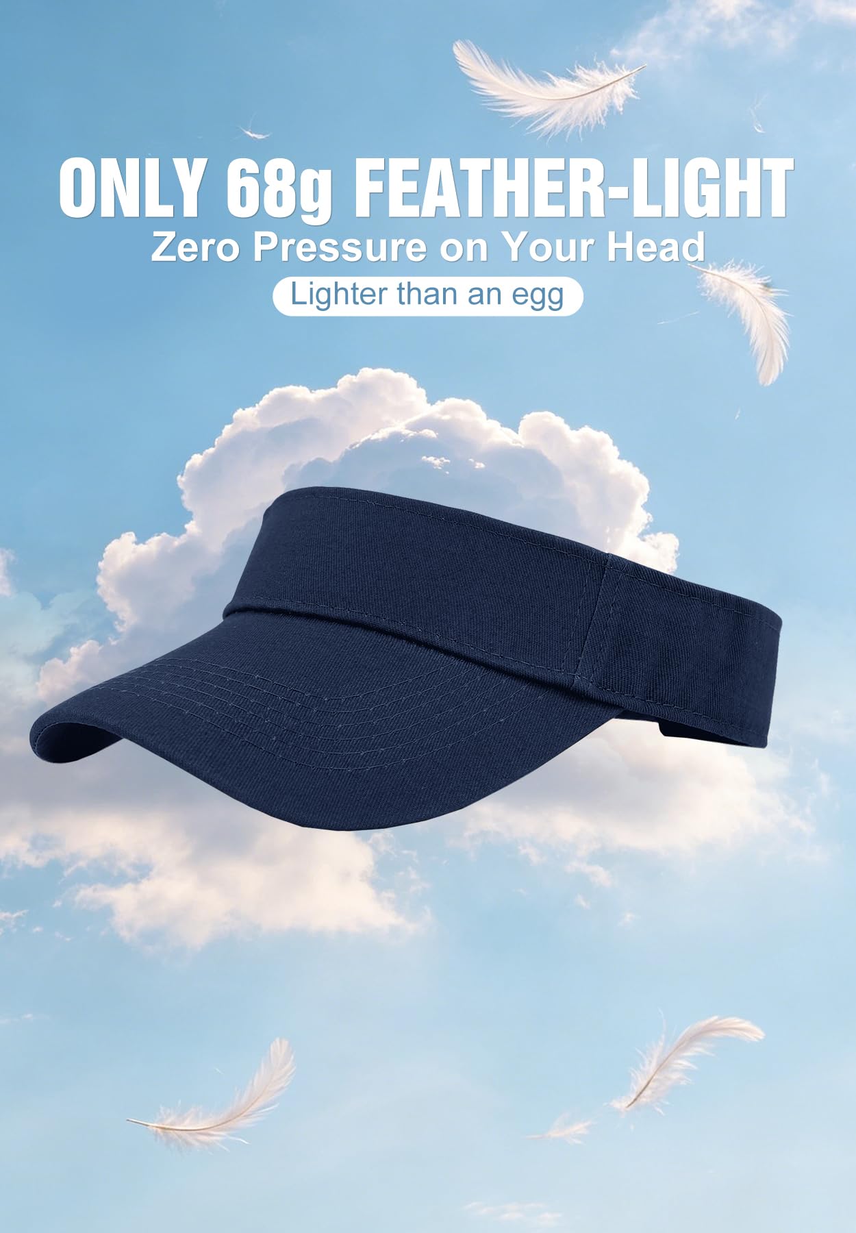 Zando 3.2" Structured Brim Sun Visor Hats for Women, Quick-Dry Lightweight Sports Visor for Golf, Tennis, Pickleball