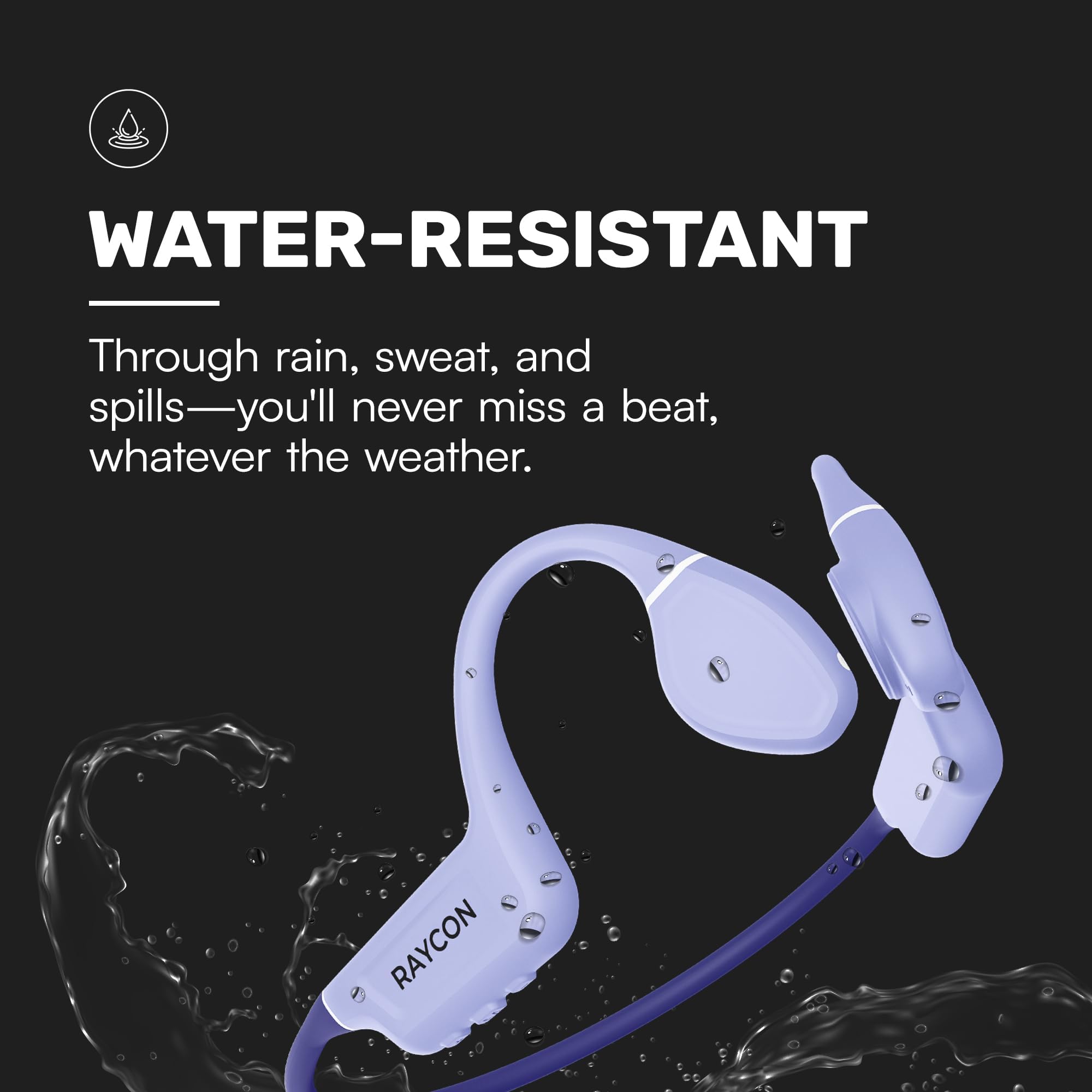 Raycon Bone Conduction Headphones Bluetooth - Open Ear Running Headphones, Sweat & Water-Resistant Earbuds with Mic for Sports & Workouts, 13hr Playtime (Blue)