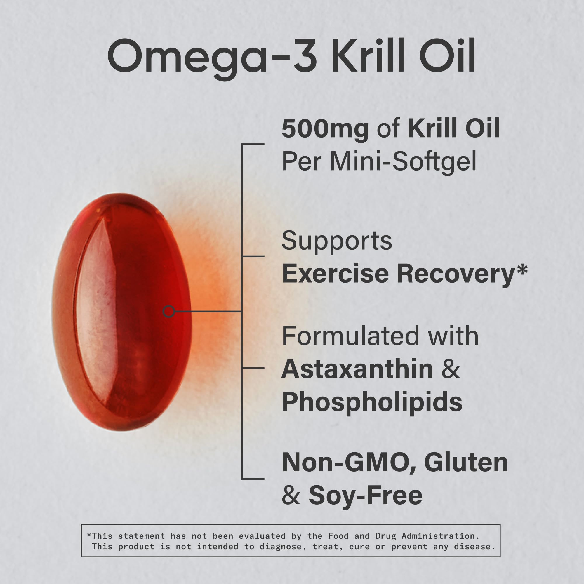 Sports Research Krill Oil Supplement with EPA & DHA Omega 3, Phospholipids & Astaxanthin from Antarctic Krill - Highest Concentration of Krill Oil for Men & Women - 1000mg, 30 Softgel Capsules