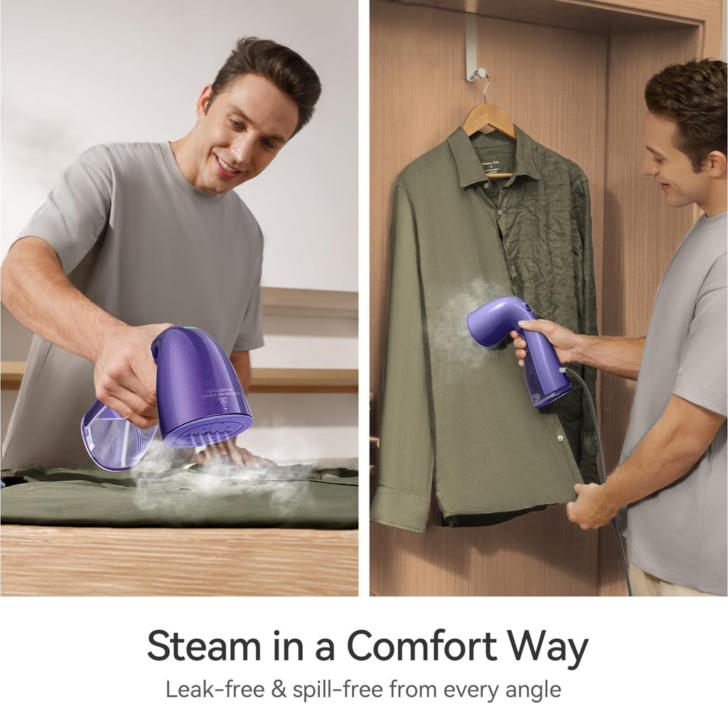 HiLIFE Steamer for Clothes, Portable Handheld Design, 240ml Big Capacity, 700W, Strong Penetrating Steam, Removes Wrinkle, for Home, Office and Travel(ONLY FOR 120V) (Olive Green)