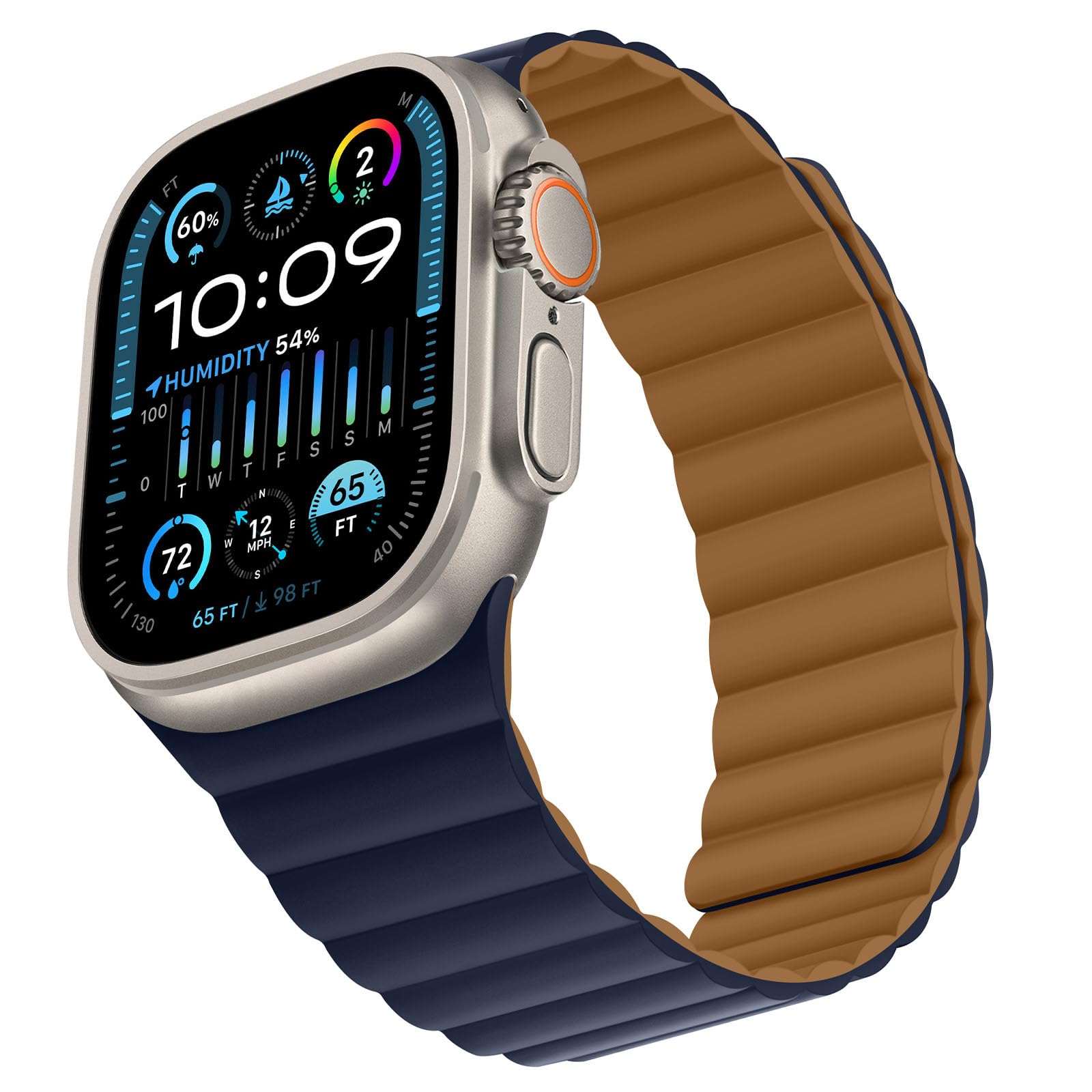 Bisikor Compatible with Apple Watch Band 49 46 45 44 42 41 40 38mm, Double Sided Wearable Silicone Magnetic Strap for iWatch Ultra SE Series 11 10 9 8 7 6 5 4 3 2 1 (38/40/41/42, Beige/Gray)