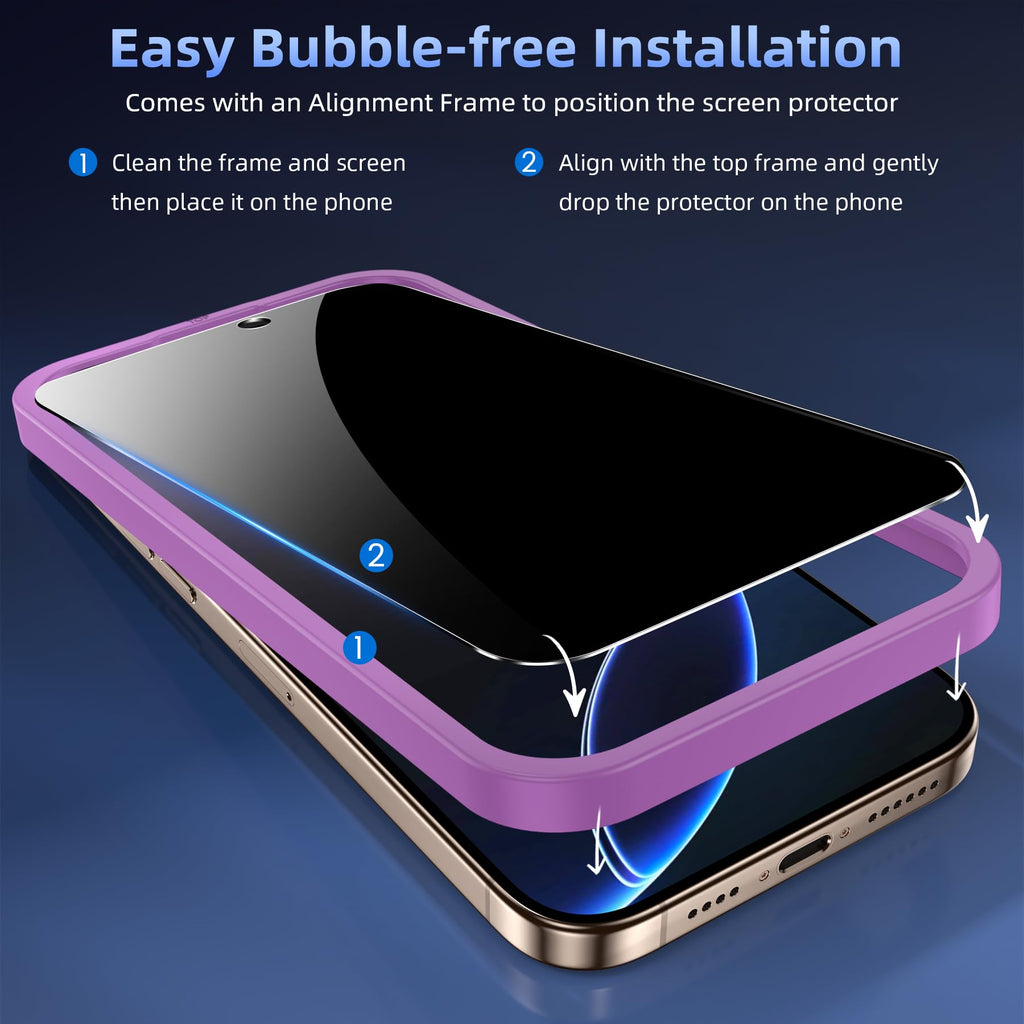 WHPXJY Privacy Screen Protector for iPhone 11 Pro Max & iPhone Xs Max (2 Pack), Tempered Glass Film with 28° Privacy Protection, Anti-Scratch, Easy Installation, Bubble-Free (Not for iPhone 11)