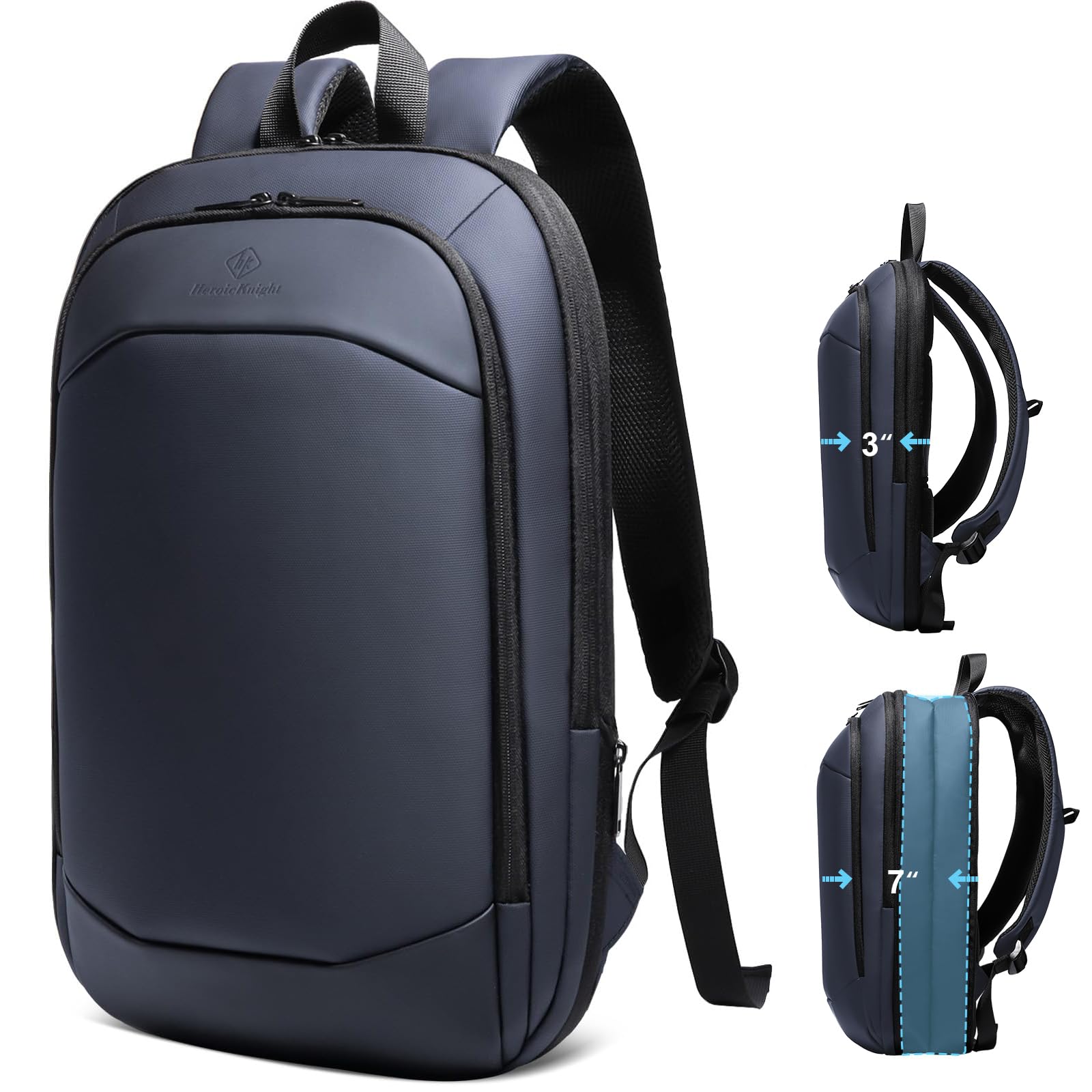 hk Business Backpack for Men 15.6 Inch,Slim & Expandable Waterproof Travel Laptop Backpack, Anti-Theft Lightweight Work Computer Bag, College Laptop Backpacks Gifts for Men Women-Black