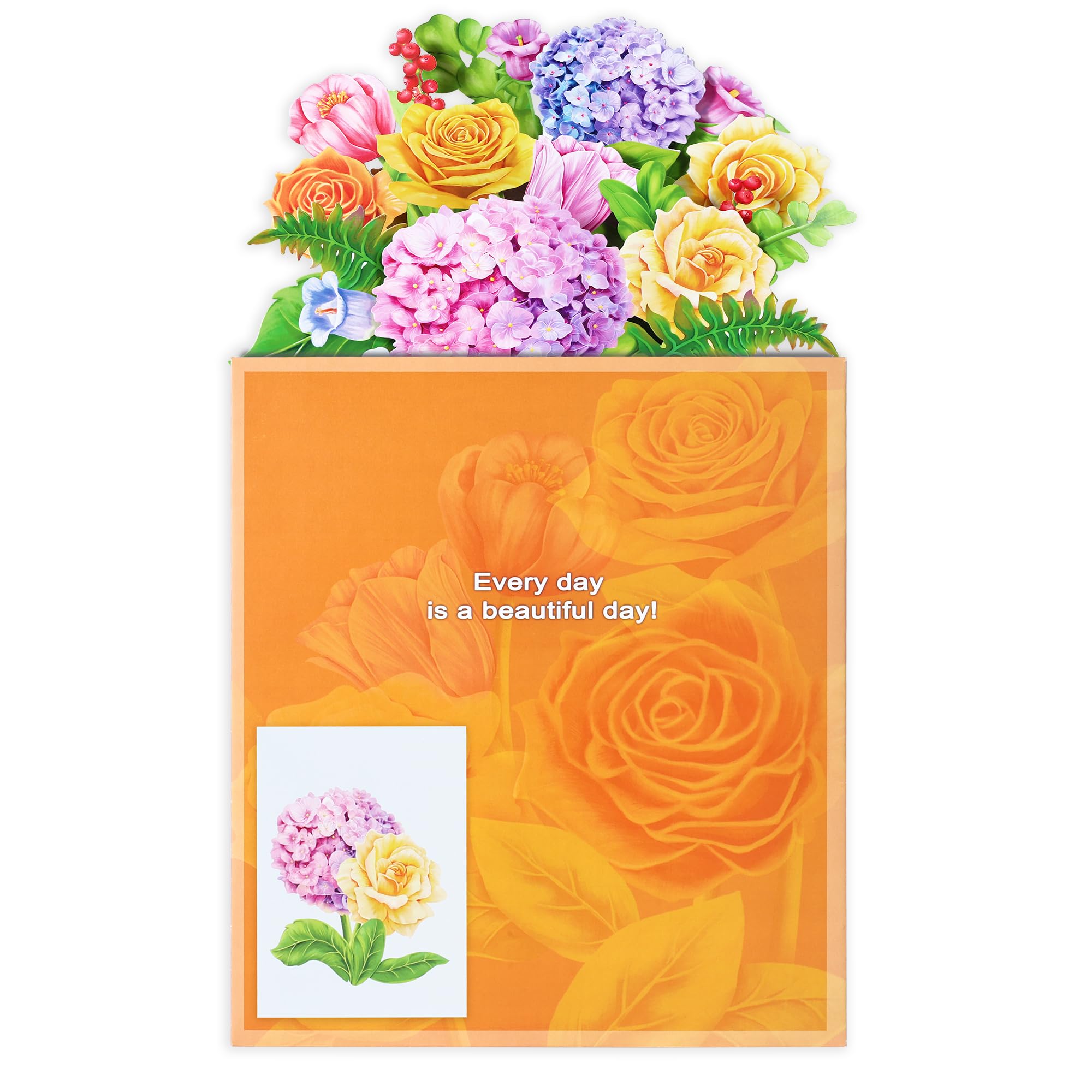 Airpark 3D Pop Up Paper Flowers Bouquet Card 12’‘ with Note & Envelope, Birthday Gifts, Get Well, Thank You, Greeting Cards for Women Mom Wife Friends, Daisies and Butterflies