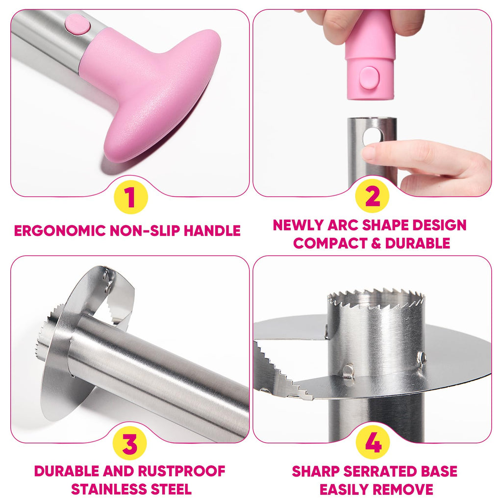 Pineapple Corer, [Upgraded, Reinforced, Thicker Blade] Newness Premium Pineapple Corer Remover, Stainless Steel Pineapple Core Remover Tool for Home & Kitchen with Sharp Blade for Diced Fruit Rings