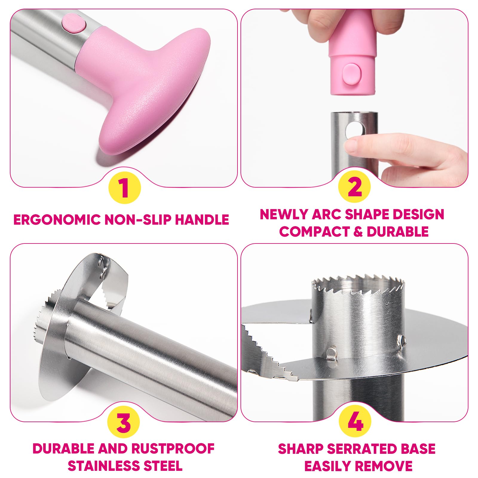 Pineapple Corer, [Upgraded, Reinforced, Thicker Blade] Newness Premium Pineapple Corer Remover, Stainless Steel Pineapple Core Remover Tool for Home & Kitchen with Sharp Blade for Diced Fruit Rings