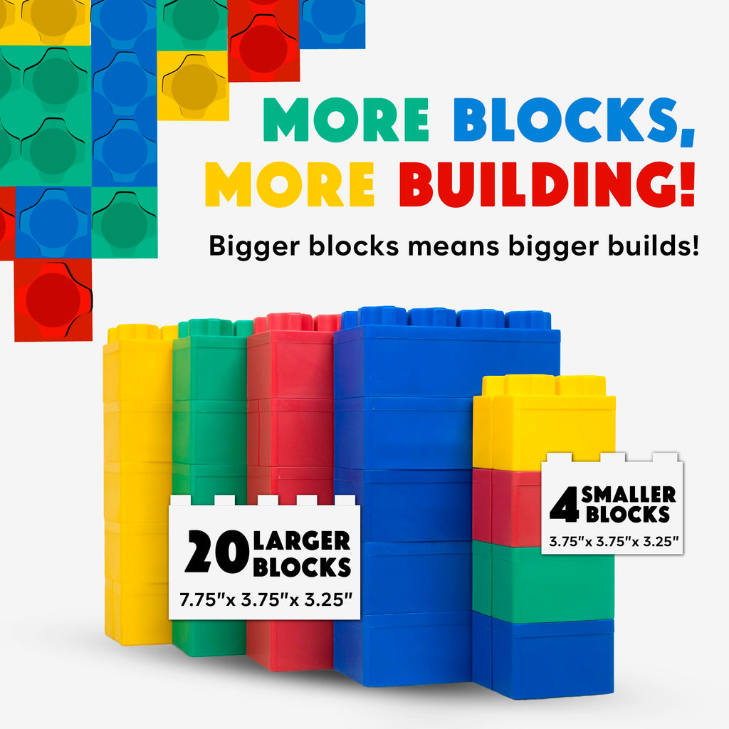 BiggoBlocks Large Building Blocks for Kids Ages 3-8 – 288 Piece Mega Set – Indoor & Outdoor STEM Toy for Boys & Girls