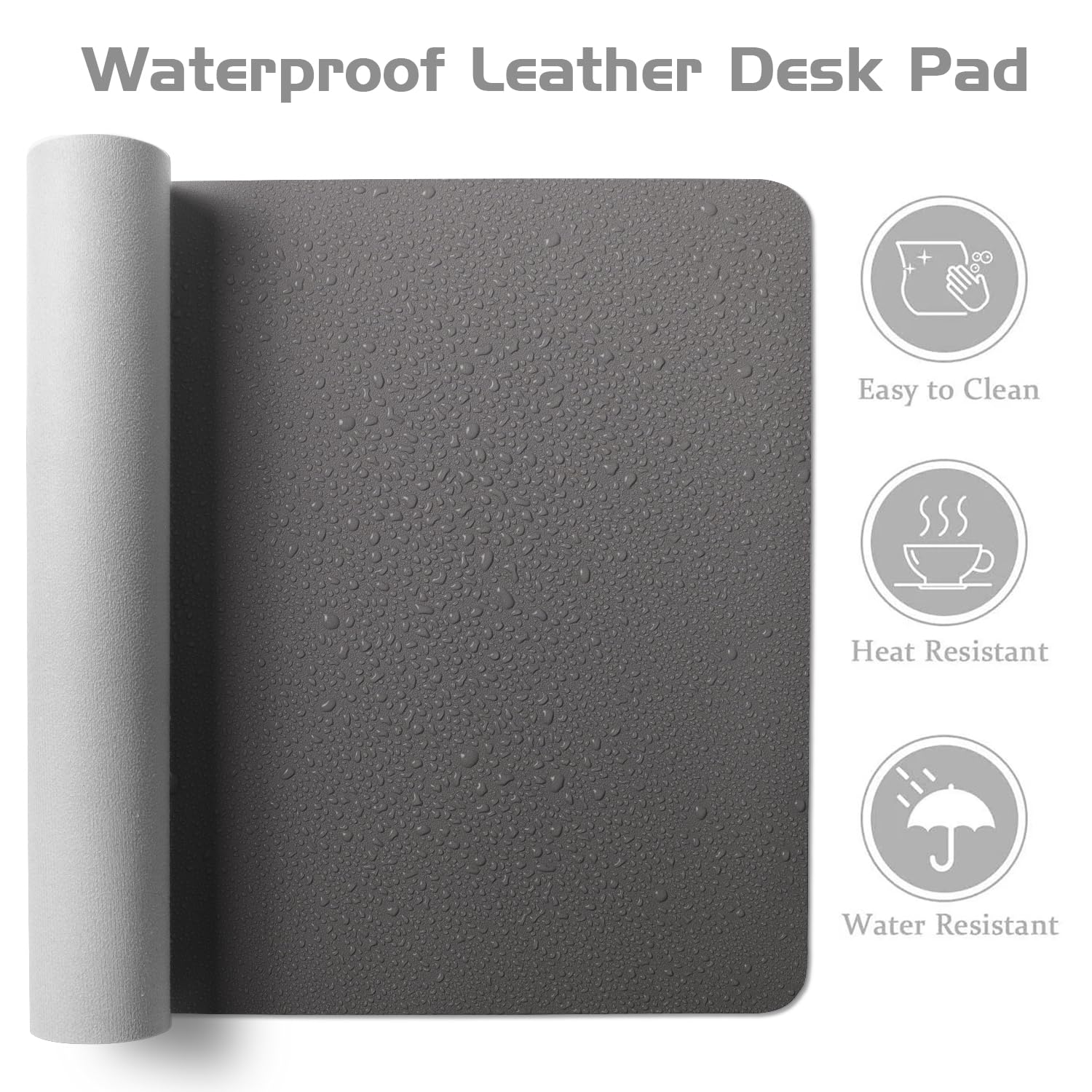 Aothia Leather Desk Pad Protector - Large Mouse Pad, Office Mat, Non-Slip PU Leather Blotter, Laptop Desk Pad, Waterproof Writing Pad for Office and Home (Beige, 38" x 13.7")