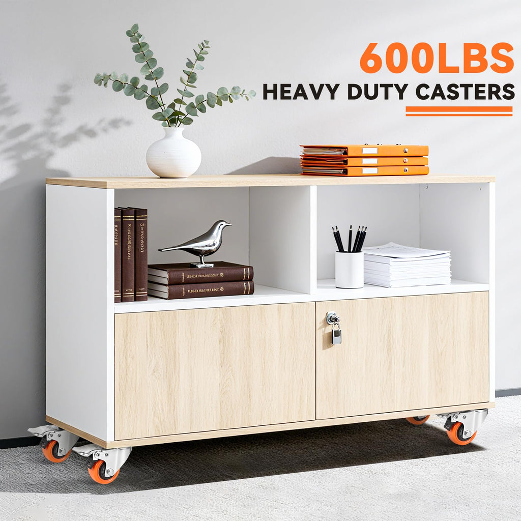 W B D WEIBIDA 2" Plate Caster Wheels Heavy Duty 600 Lbs Load Capacity Swivel Casters with Brake Set of 4, Safety Dual Locking, No Noise Wheels for Furniture, Carts (Screws and Screwdriver)