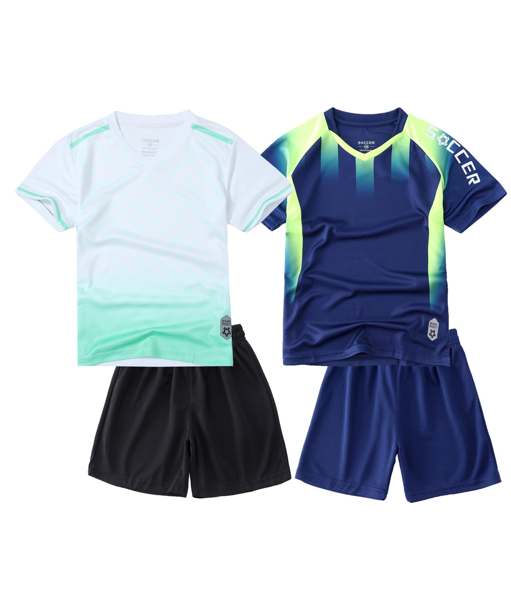 M2C Boys 2-Pack Jersey Soccer Knit Set Sport Team Uniform Shirt and Shorts