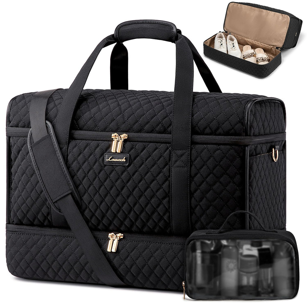 LOVEVOOK Travel Duffle Bag - Weekender & Overnight Bag with Toiletry & Wet Pocket, Carry-On Size, 3pc Set