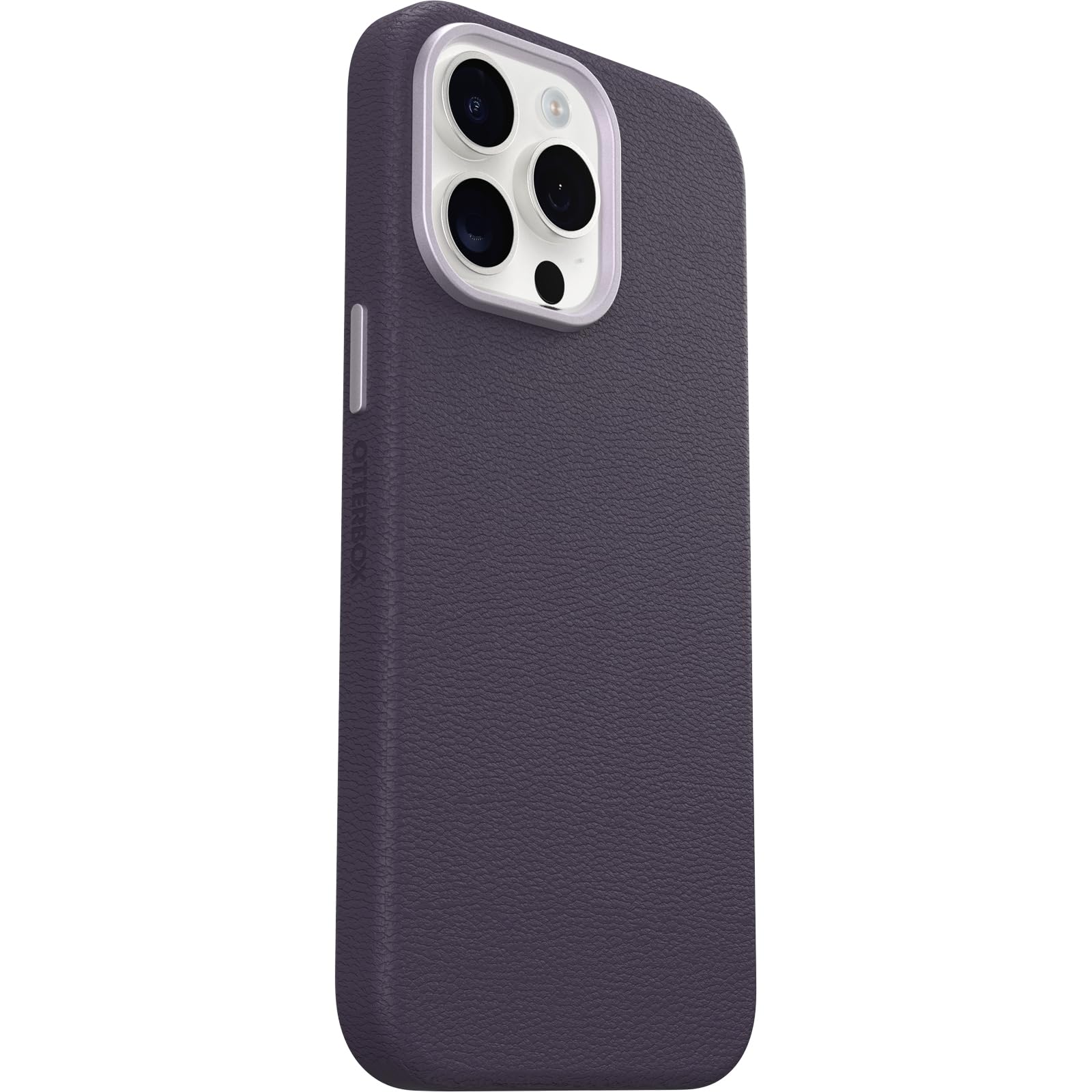 OtterBox iPhone 15 Symmetry Series Cactus Leather for MagSafe - Noir ASH (Black), Slim, Premium, Protective iPhone Case