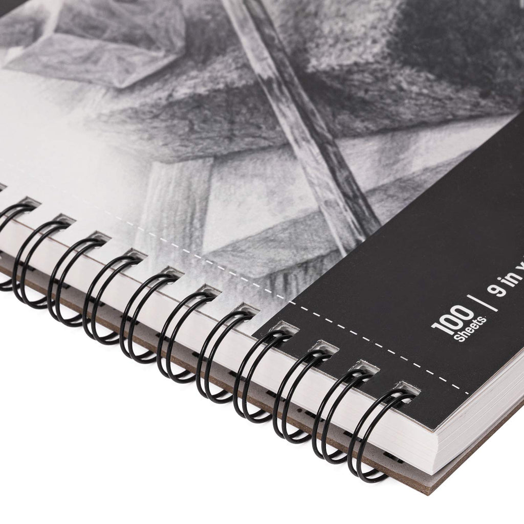 Amazon Basics Sketch Pad for Artists, Drawing Paper, Spiral Bound, Acid Free, 67 lb. / 100 gsm, 100 Sheets, 5.5"x8.5", White