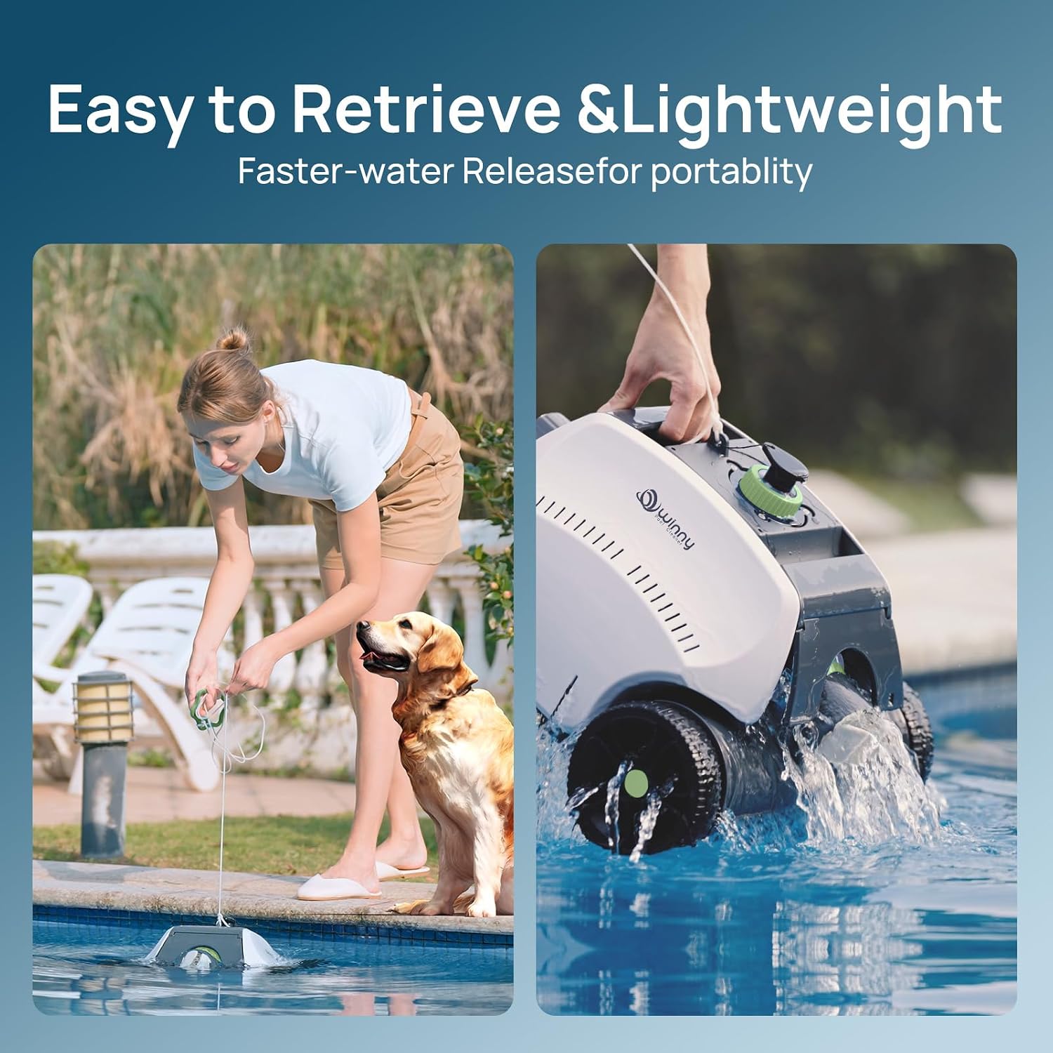 (2026 Upgraded) Robotic Pool Vacuum for Above Ground Pool - 6600mAh for 130mins Runtime & 50W Powerful Suction, Self-Parking Pool Cleaner with 180μm Filter Tray Up to 1300 Sq. Ft (White&Green)