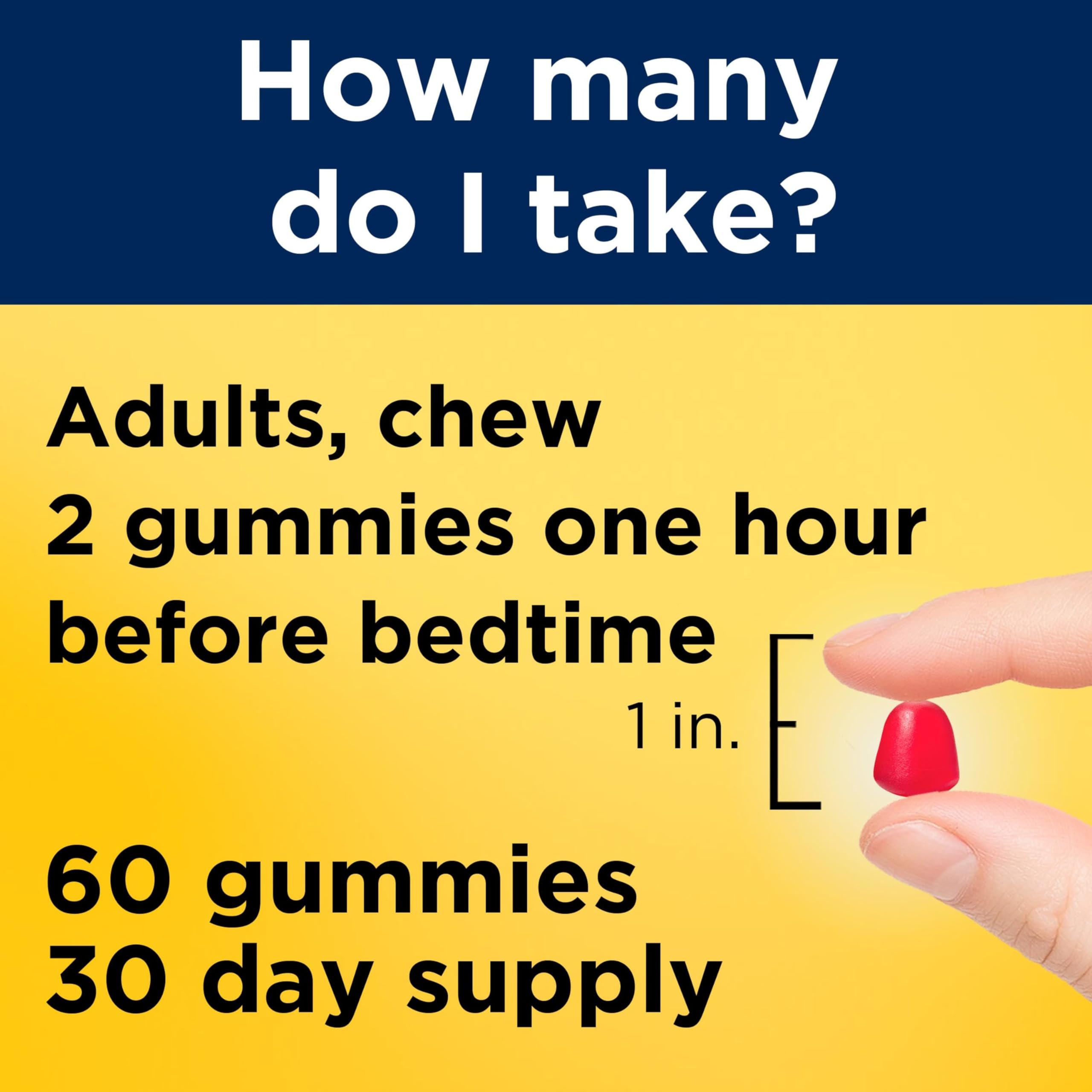 Nature Made Melatonin 10mg per serving Gummies, Maximum Strength Dosage, 100% Drug Free Sleep Aid for Adults, 60 Melatonin Gummies, 30 Day Supply