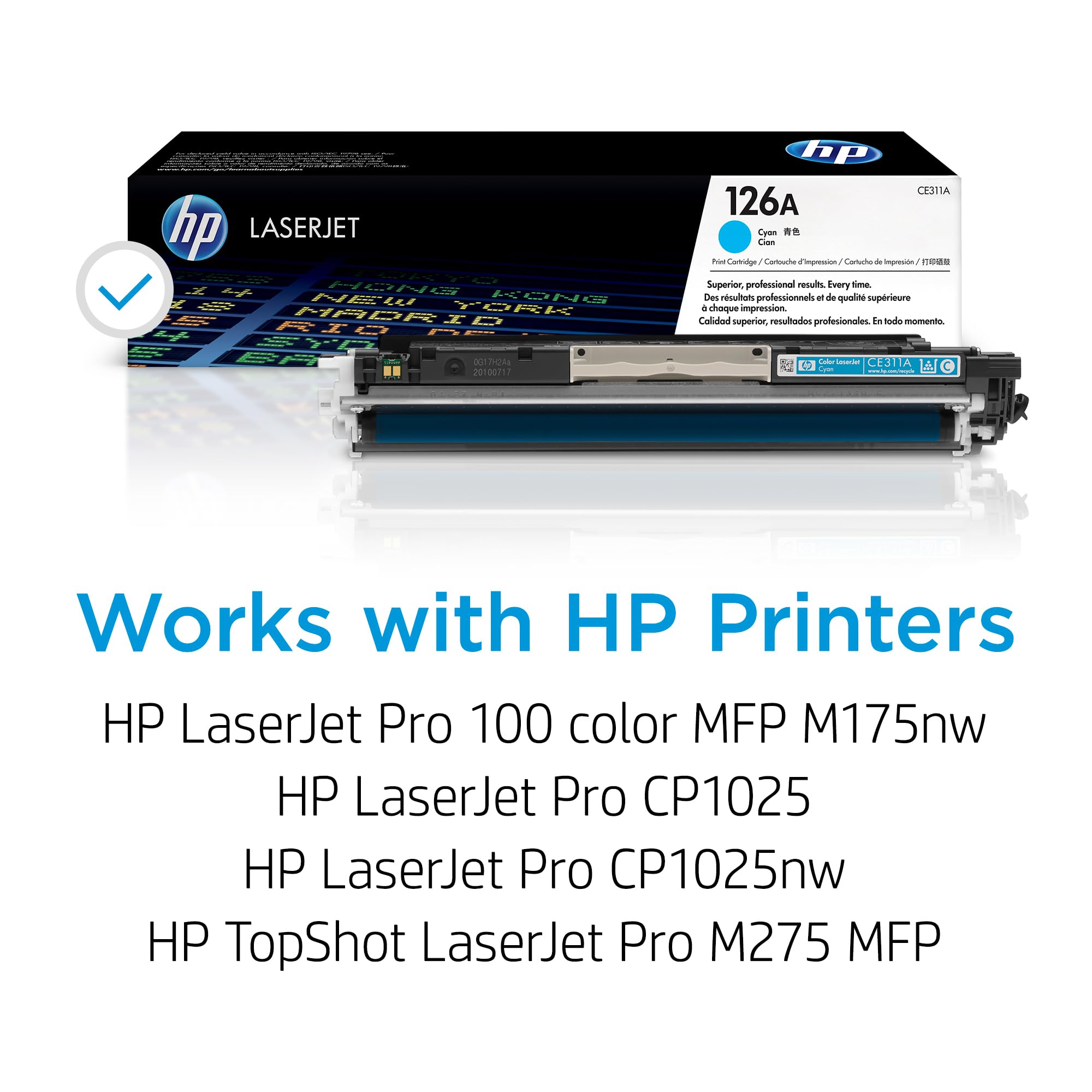 HP 126A Black Toner Cartridge | Works with HP LaserJet Pro 100 Color MFP M175 Series, HP LaserJet Pro CP1025 Series, HP TopShot LaserJet Pro M275 MFP Series | CE310A