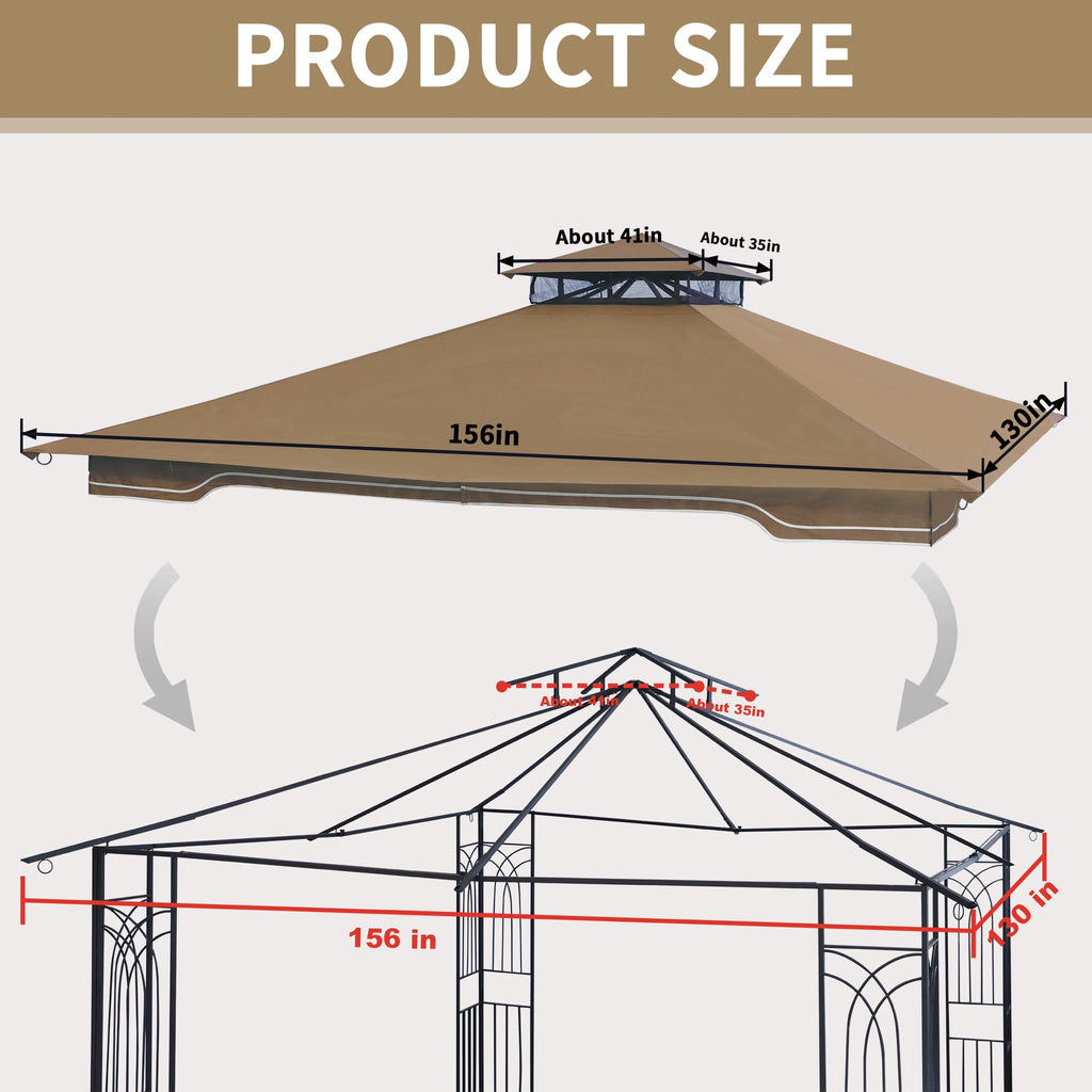 SCOCANOPY Replacement Gazebo Canopy Compatible with 10 x 12 Regency II Patio Gazebo Model L-GZ798PST,A101004104,A101004105,(Forest Green)