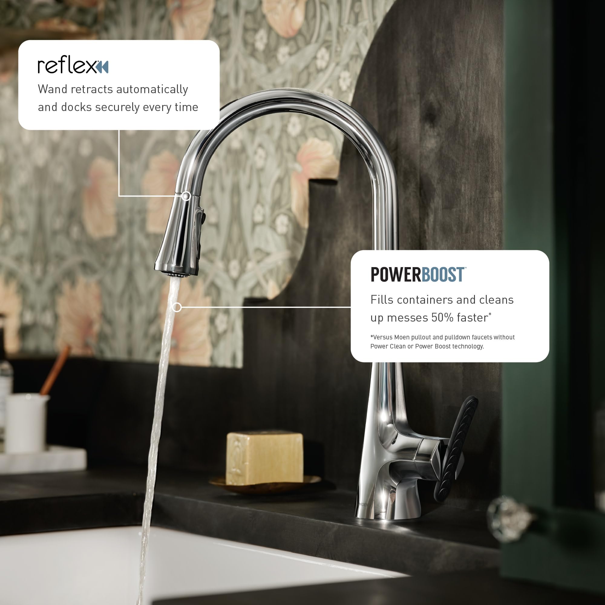 Moen Brushed Gold Weymouth Two Handle Pulldown Bridge Kitchen Faucet, S73204BG
