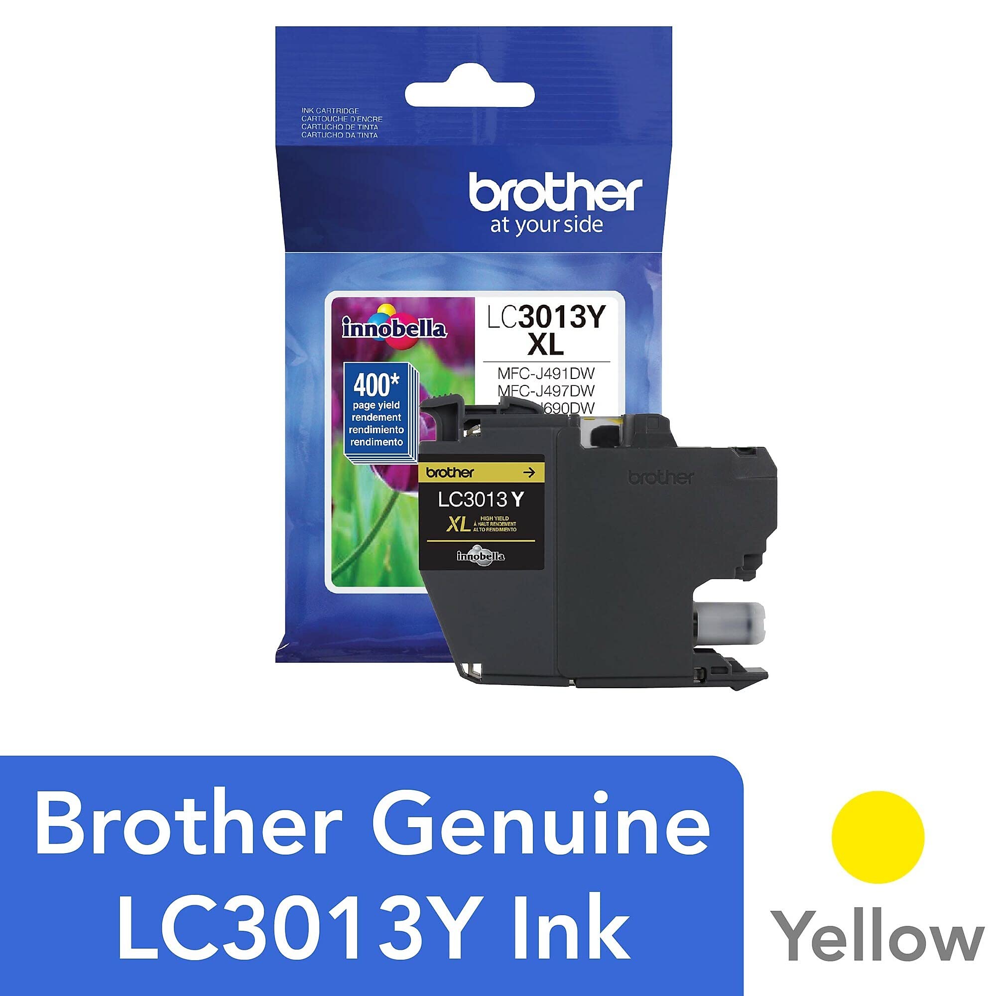 Brother Printer High Yield Ink Cartridge Page Up to 400 Pages Black (LC3013BK), Standard