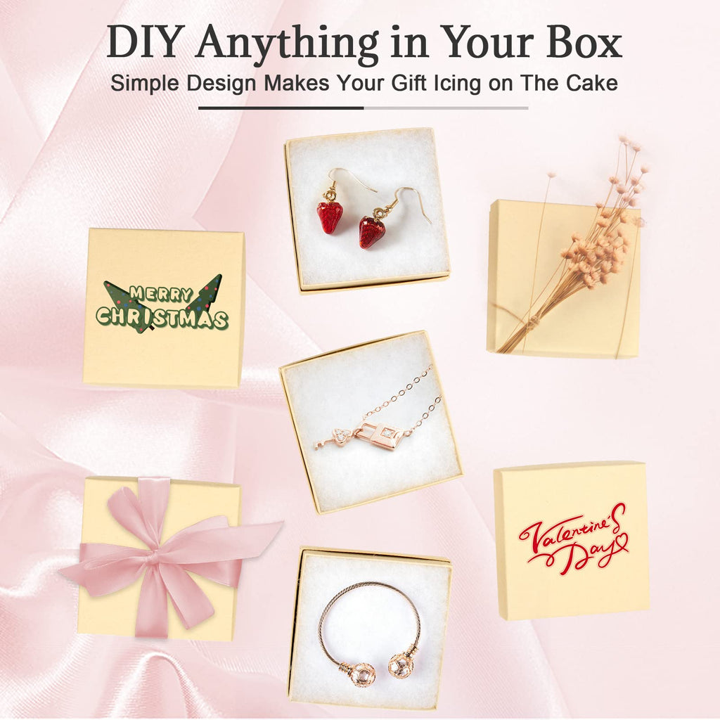 Cardboard Jewelry Black Gift Boxes 20 Pack3.5×3.5×1 inches, its apply to displaying necklaces, rings, bracelets, earrings