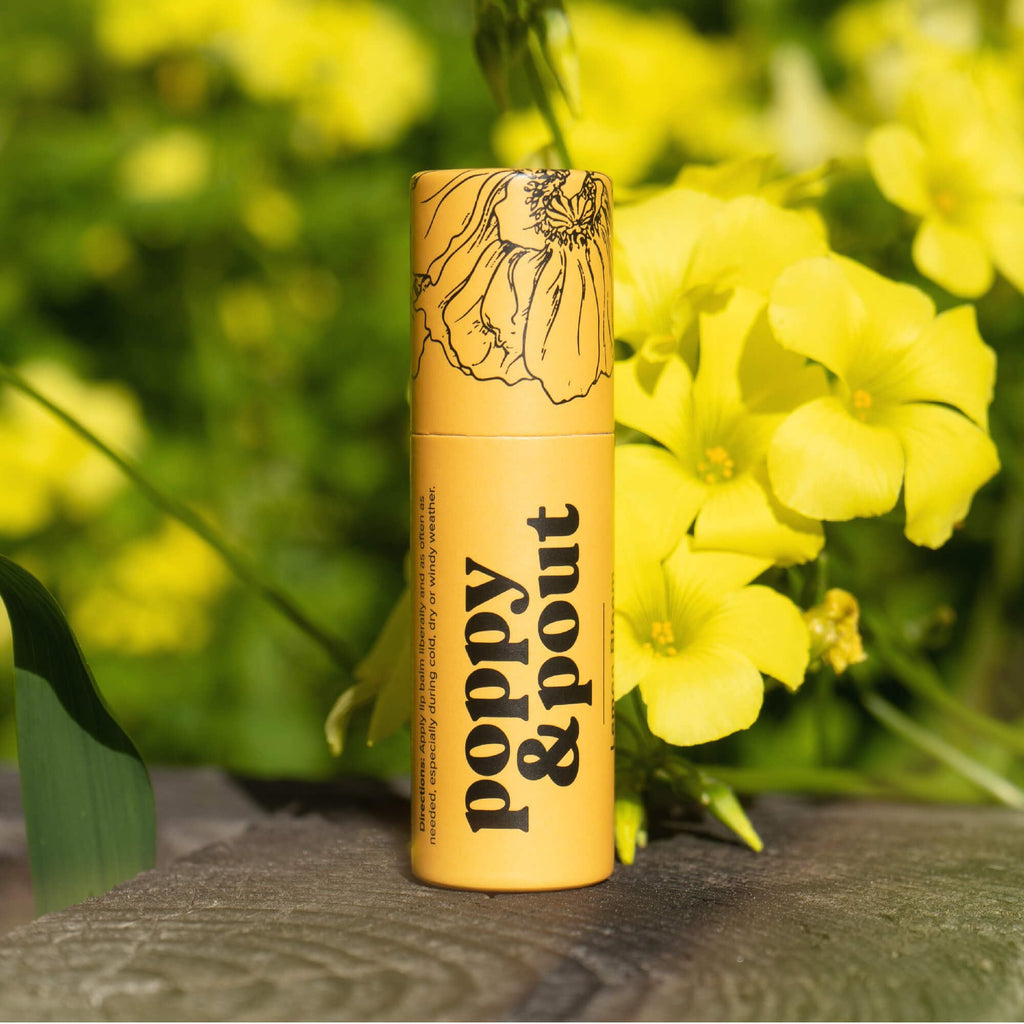 Poppy & Pout Blood Orange Mint Jumbo Lip Balm | All Natural Lip Balms & Moisturizers | Hydrates with Beeswax, Vitamin E, Organic Coconut Oil | Cruelty-Free | Lip Balm in Recyclable Cardboard Tube