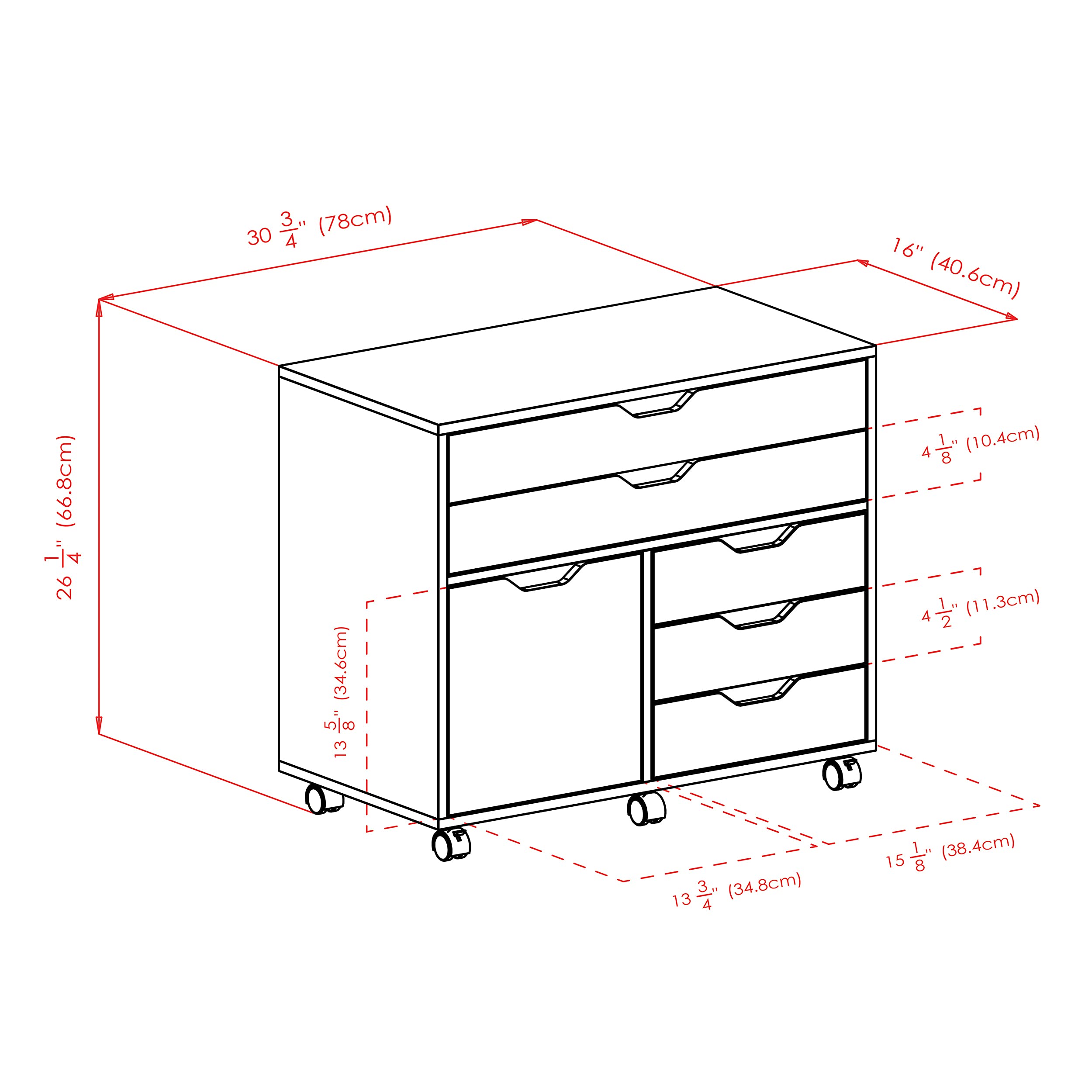 Winsome Halifax Mobile Storage Cabinet with Doors & Drawers, Stylish & Functional Home Storage Cabinet for Filing, Kitchen Organization, Moveable Furniture for Office, Dorms, Apartments