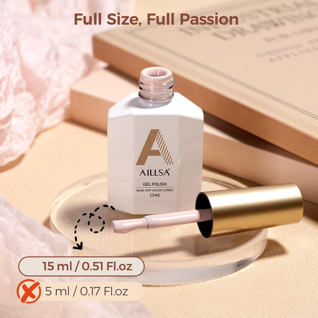 AILLSA Red Gel Nail Polish Ruby Red Gel Polish Bright Rose Color Polish Apple Candy Nails Long Lasting Soak Off U V Gels Nail Polish Nail Art Manicure Salon at Home 0.51 Fl Oz