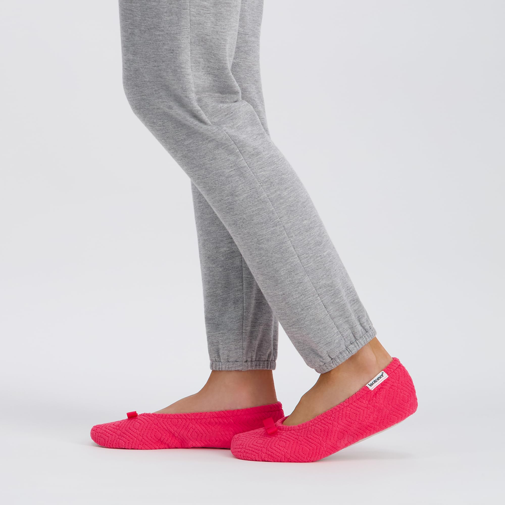 isotoner Women's Diamond Microterry Ballerina Slippers