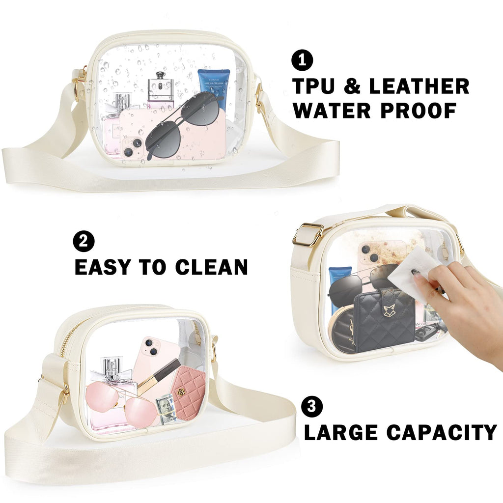KETIEE Clear Crossbody Bag, Stadium Approved Clear Purse Bag for Concerts Sports Events Festivals