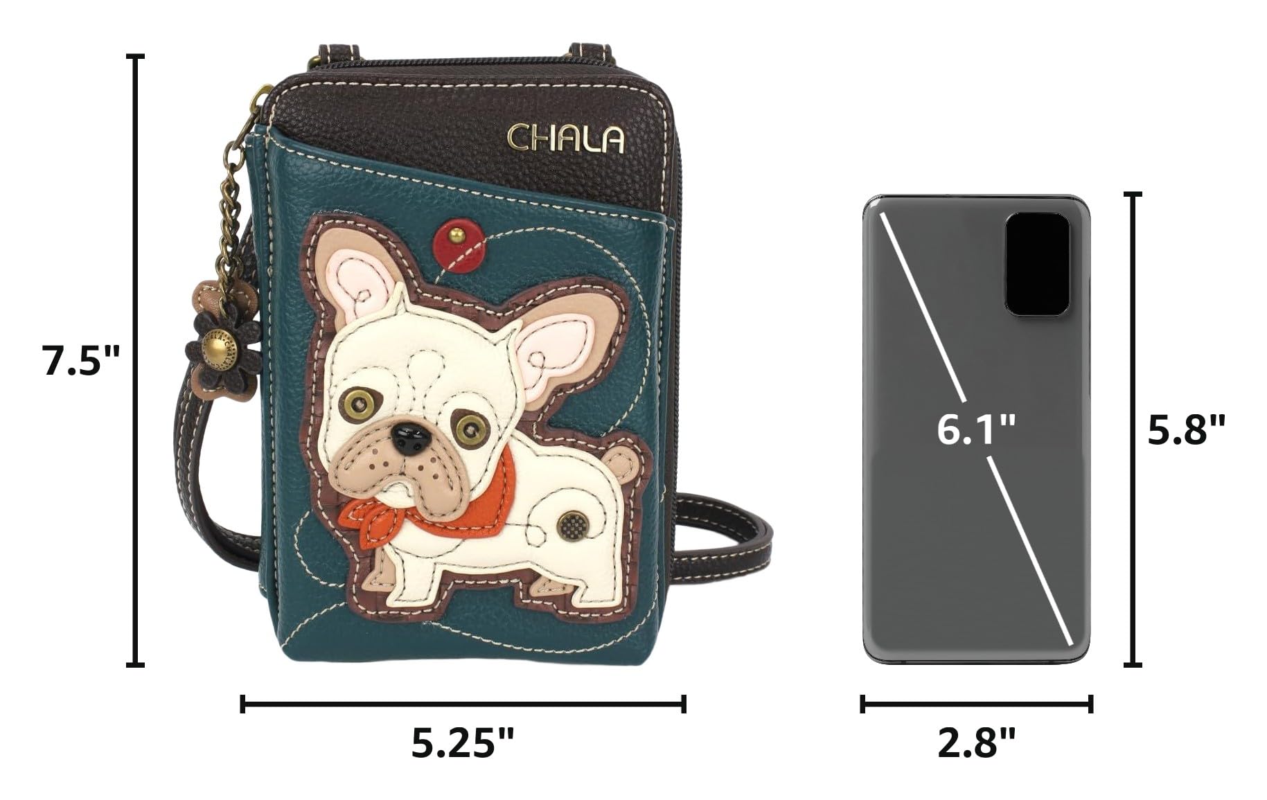 CHALA Wallet Crossbody Cell Phone Purse - Women Faux Leather Multicolor Handbag with Adjustable Strap