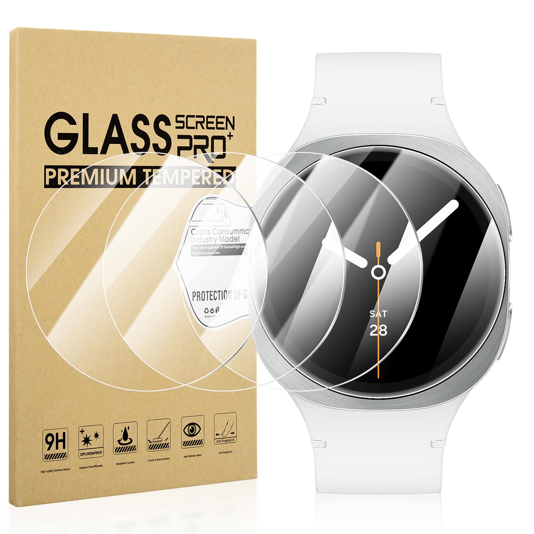 Suoman 4-Pack for Samsung Galaxy Watch 4 Classic 46mm Tempered Glass Screen Protector for Galaxy Watch 4 Classic 46mm Smartwatch [2.5D 9H Hardness] [Anti-Scratch]