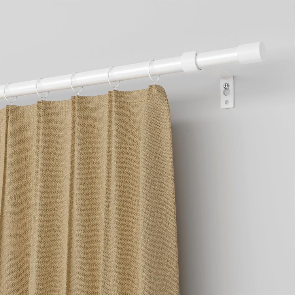 Curtain Rods for Windows, Single Adjustable 32 to 48 inch Curtain Rod Set with Brackets, 5/8 inch Diameter Metal Drapery Rod for Bedroom, Kitchen, Heavy Duty, Black