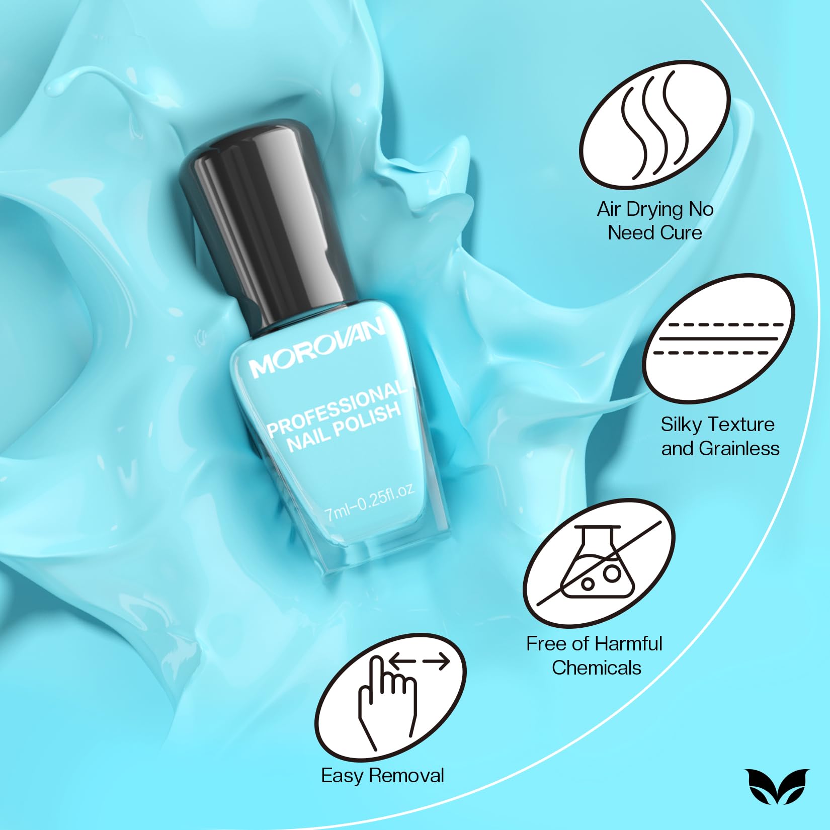 Morovan 15 Bright Color 0.27oz Air Quick Dry Long Lasting Nail Polish Gift Set for Women