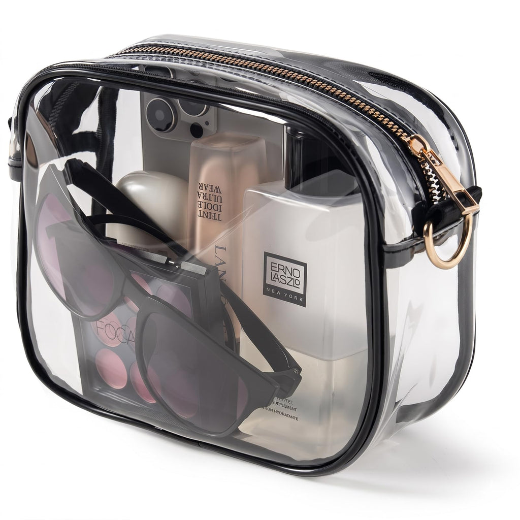TOBVZOO Clear Bag Stadium Approved, Crossbody Transparent Bag for Concerts Sports Events, Purses for Men & Women