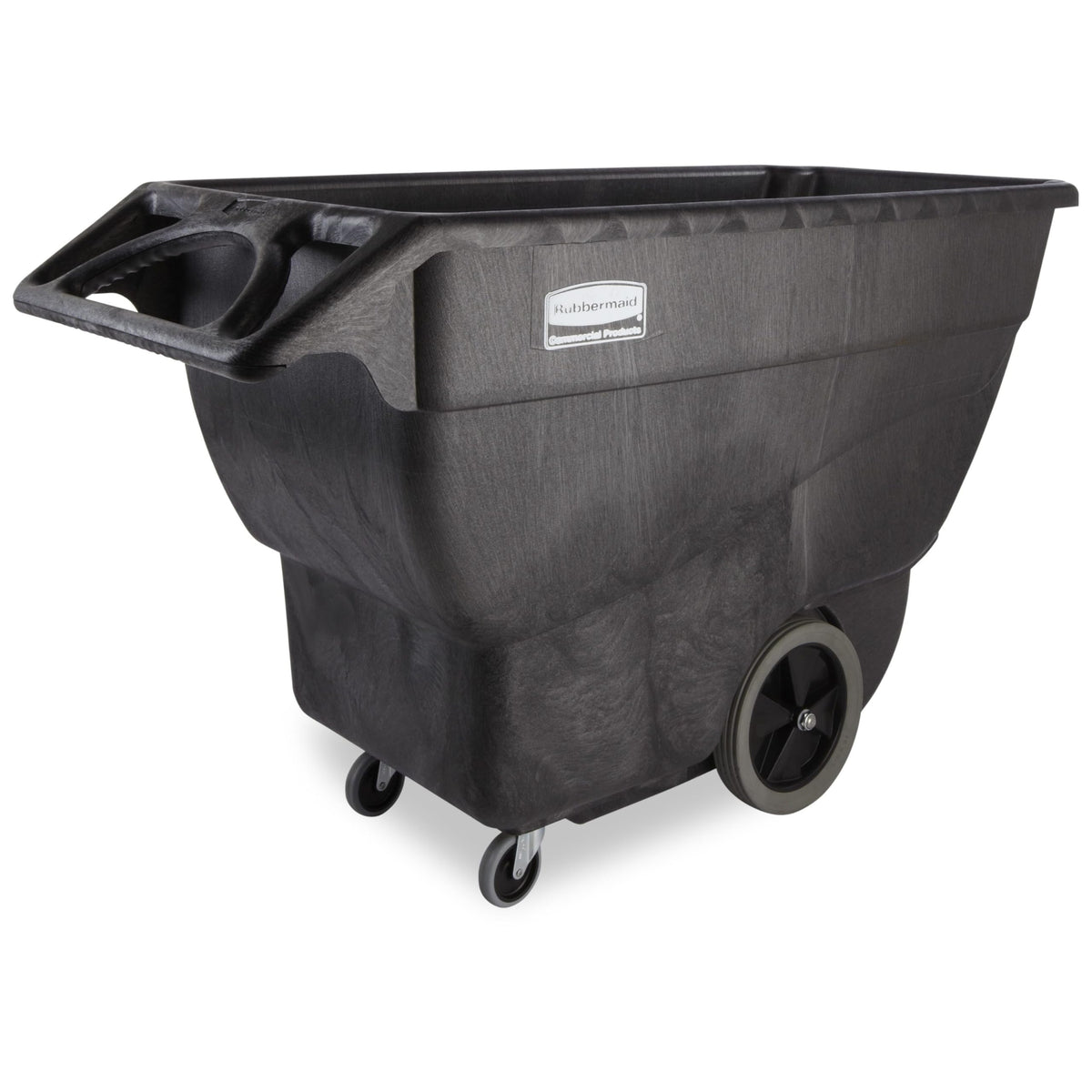 Rubbermaid Commercial Products Tilt Dump Truck, 1 Cubic Yard, 2100 lb Capacity, Black, Heavy Load Capacity with Wheels, Trash Recycling Cart for Office/Warehouse/Facility Management